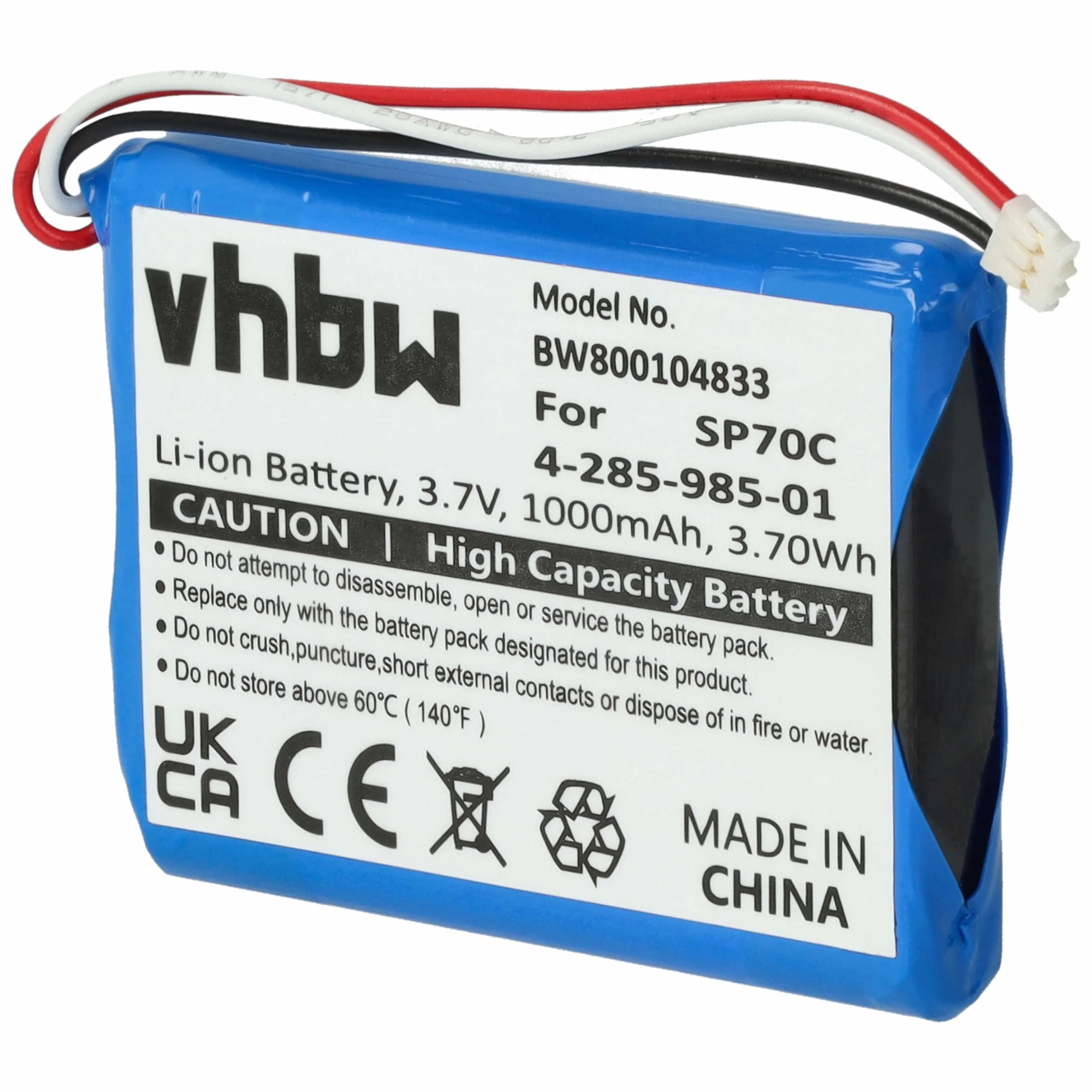 vhbw Bateria kompatybilna z Sony PSP E1008, E1004, E1002, E1000, E1003 konsola do gier (1000 mAh, 3,7 V, litowo-jonowa) - zamiennik dla 4-285-985-01, 4-435-245-01