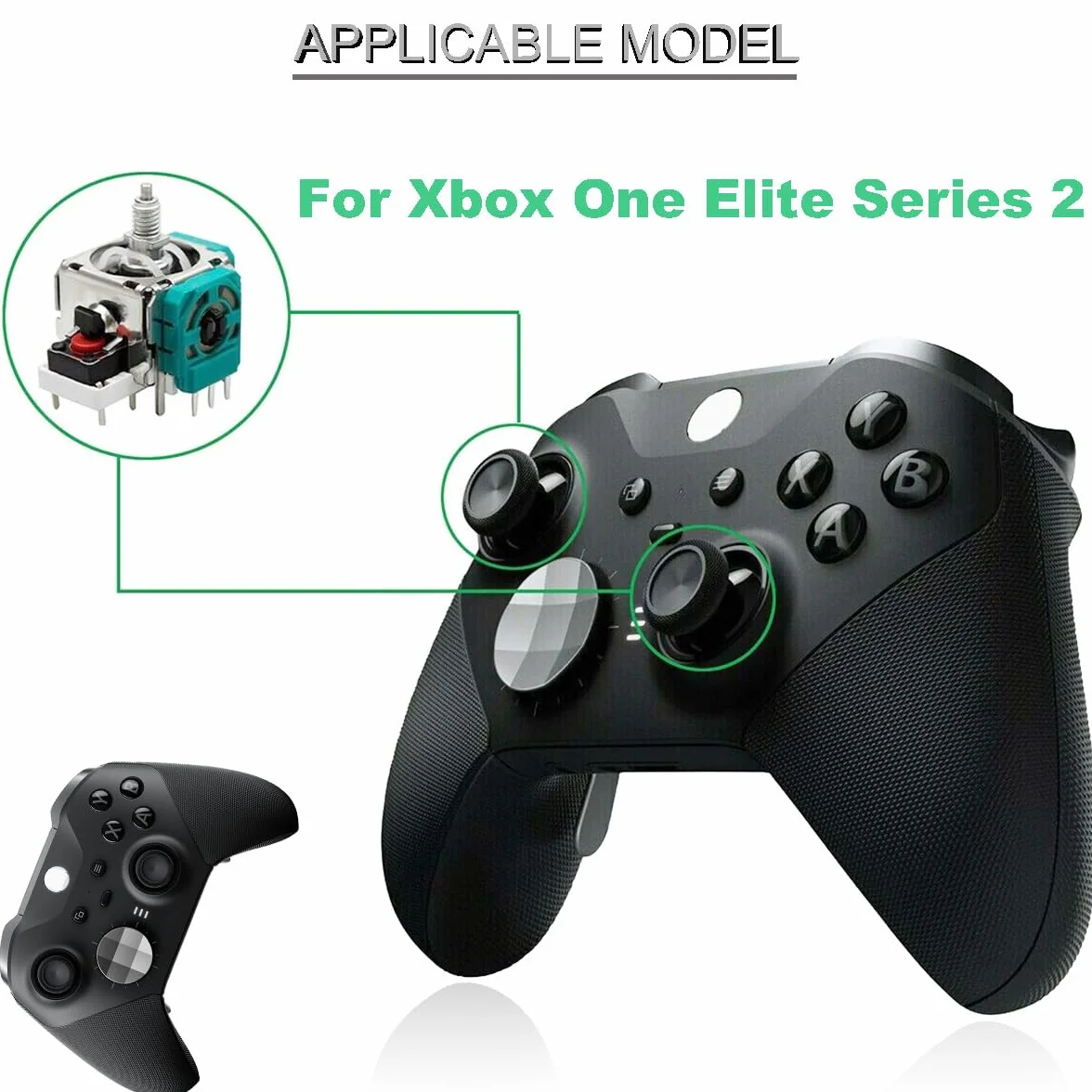 4-częściowy zestaw naprawczy do kontrolerów, analogowe joysticki 3D, joysticki, pałeczki na kciuki, część zamienna do kontrolera Xbox One Elite Series 2 z potencjometrem, szczotka do