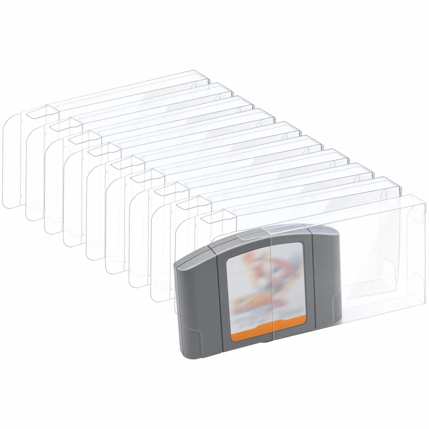 Mcbazel LOT 10 Clear Case Sleeve Protector na kartridż z grami NS N64 (zestaw 10 sztuk)