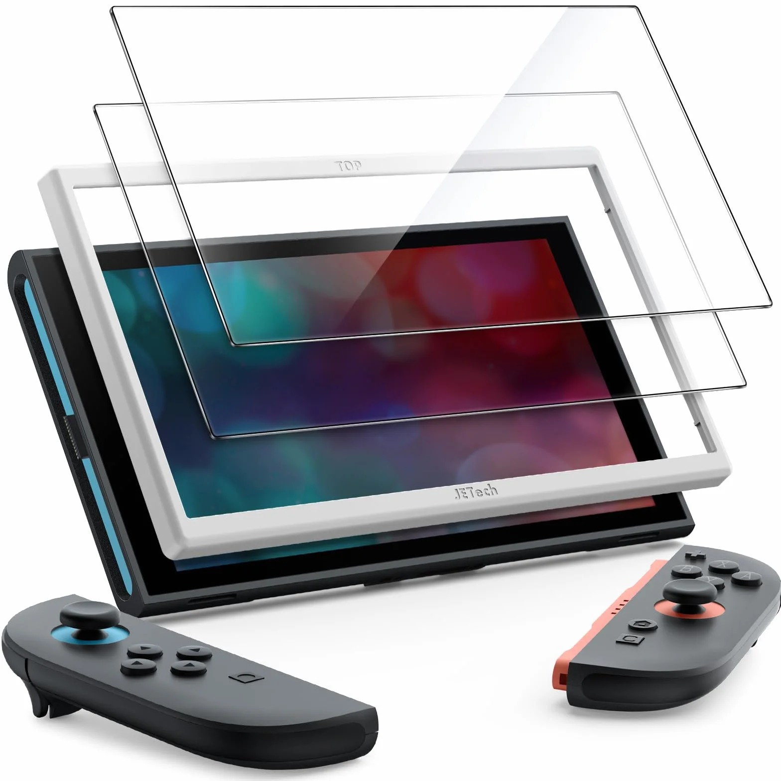 JETech Ochraniacz Ekranu dla Switch 2 2025, Film Szkło Hartowane 9H z Narzędzie Łatwej Instalacji, Antyzarysowania, HD Przejaśniać, 2 Sztuki