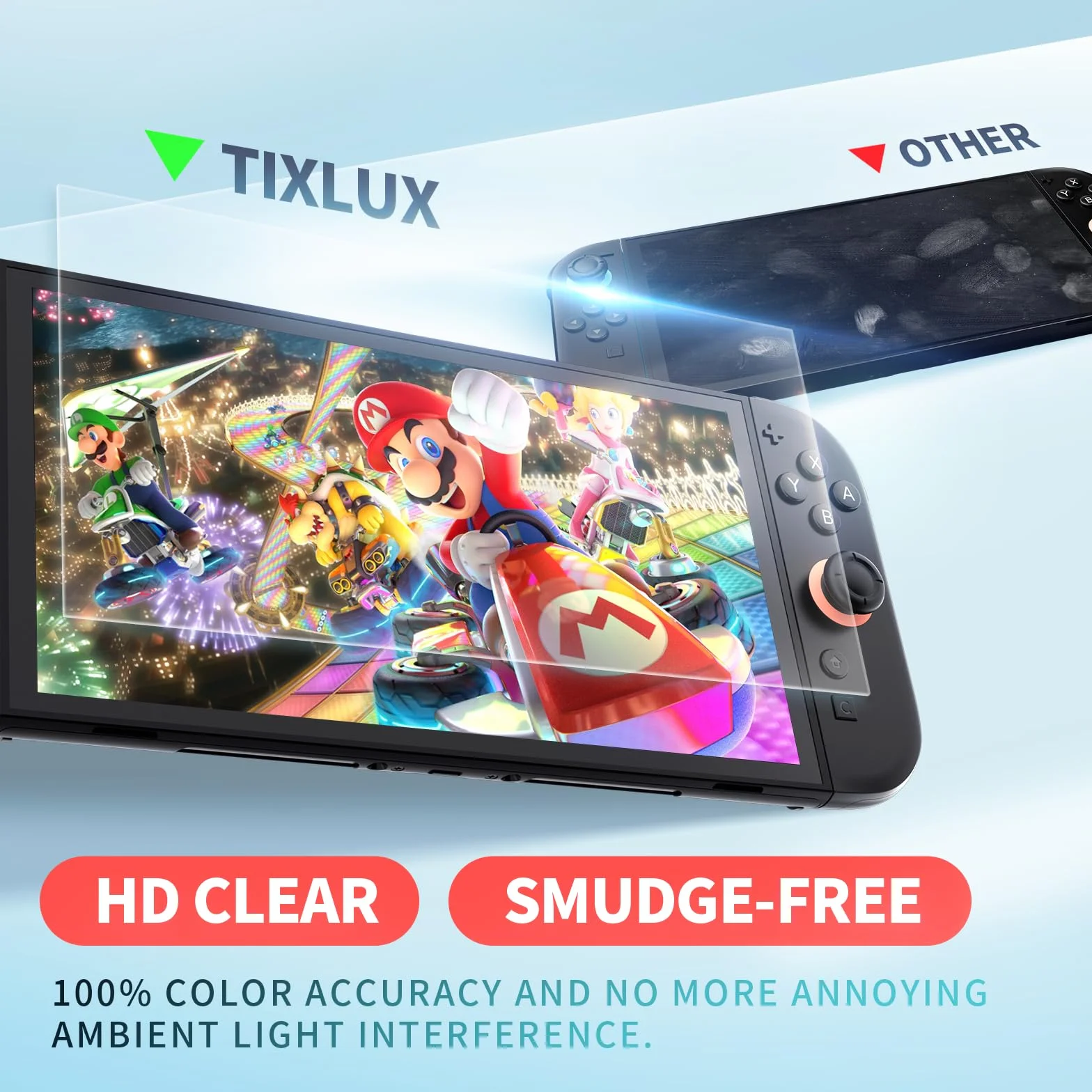 Tixlux 3 sztuki ochrony wyświetlacza do Switch 2 – odporna na zarysowania, bez pęcherzyków powietrza, wysoka przejrzystość, łatwy montaż