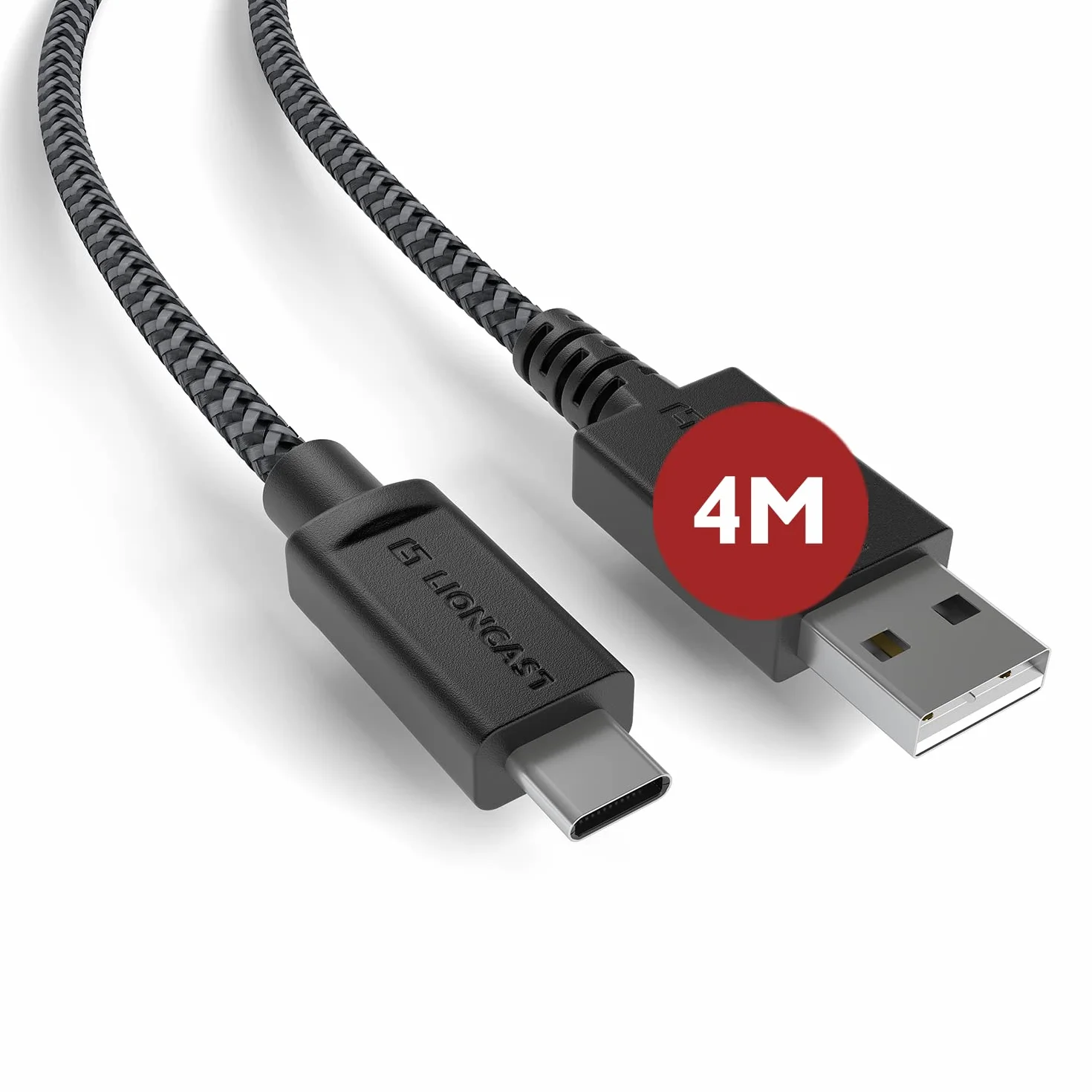 Kabel ładujący Lioncast do Xbox/PS5 4m Kabel szybkiego ładowania do Xbox Series S (XSS) /Xbox Series X (XSX) i Sony PlayStation 5, PS 5 Kabel kontrolera do kontrolera Dualsense z nylonową kurtką