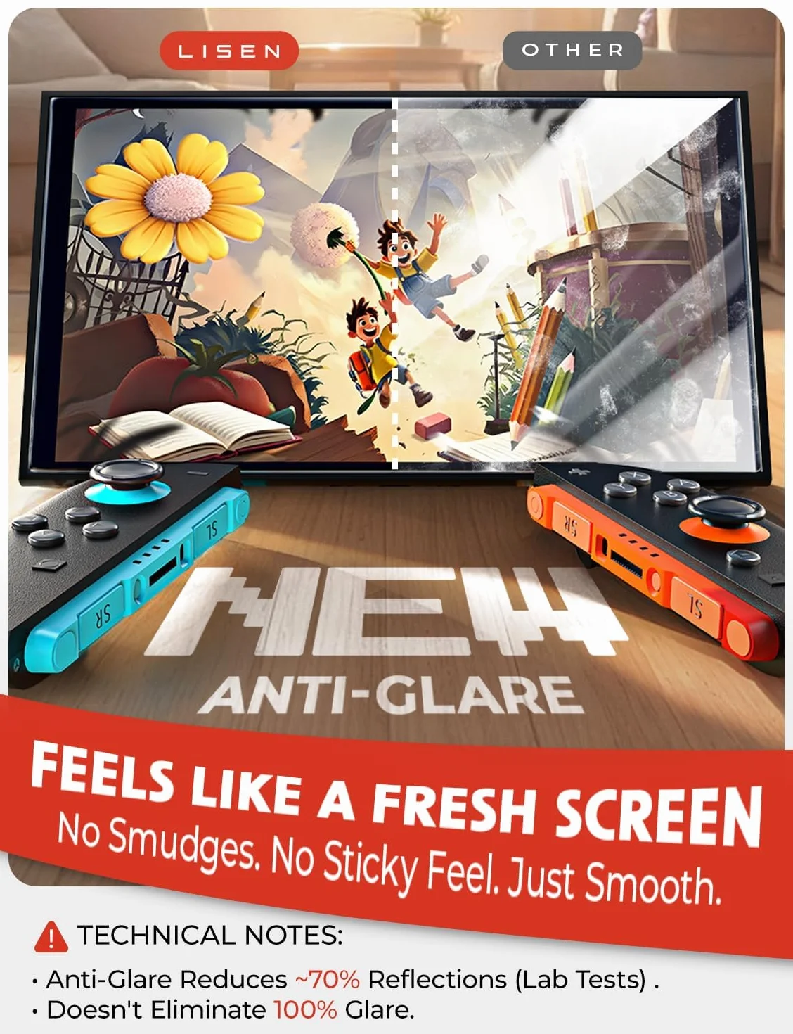 LISEN 2 sztuk dla Nintendo Switch 2 Panzerglas Ochrona ekranu, 9H Twardość Anti Kratzer Ultra HD,Auto-orientacja Bez dmuchań Pełny ekran pokrycie, Łatwa instalacja Automatyczne usuwanie pyłu