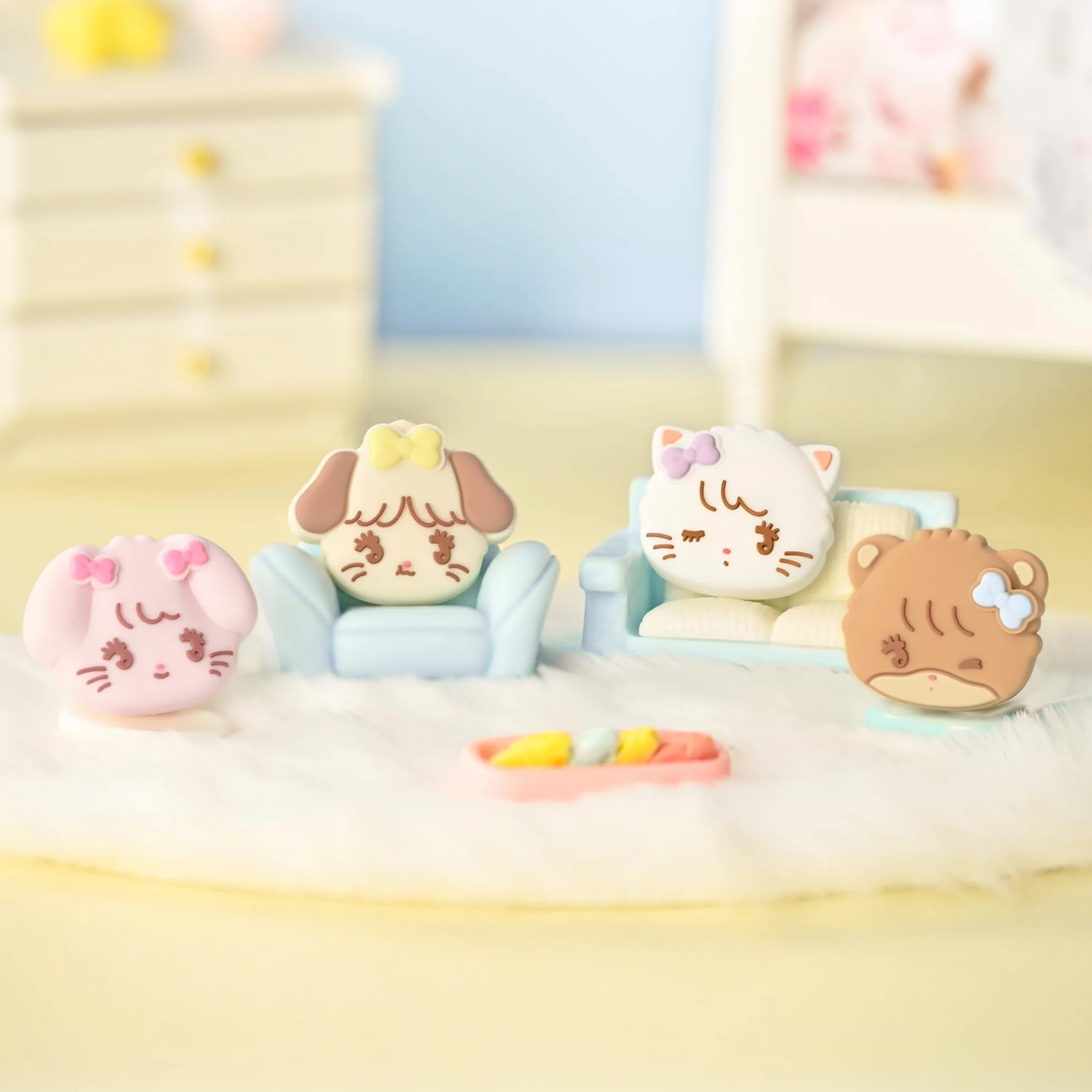 GeekShare 4PCS Switch Thumb Grip Caps, Kawaii Thumbstick Caps, Miękkie silikonowe etui na joysticka Kompatybilne z Switch/OLED/Switch Lite - Mikko Sweet Thoughts