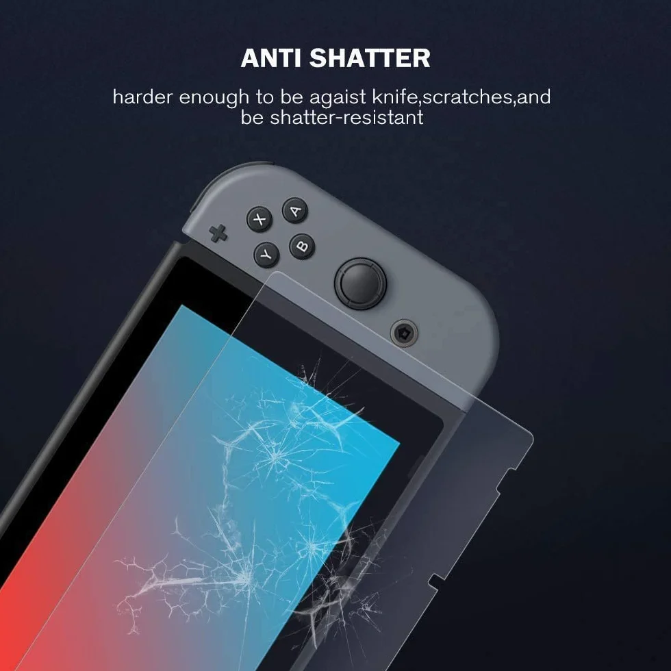 Folia ochronna na wyświetlacz Nintendo Switch, szkło pancerne, folia ochronna do Nintendo Switch-HD, odporna na zarysowania, twardość 9H, odporna na pęknięcia folia ochronna na wyświetlacz