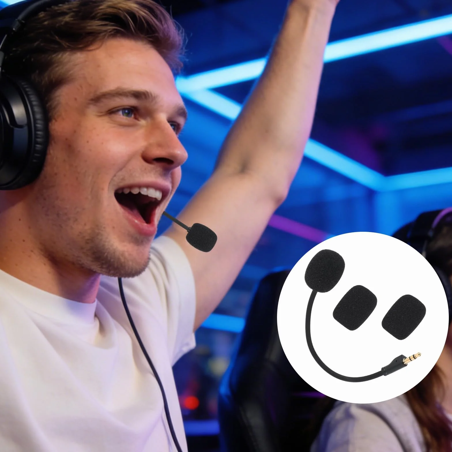 Zamienny Mikrofon do Logitech G Pro X1/X2, z 2 Zdejmowanymi Piankowymi Osłonami Akcesorium do Mikrofonu Gamingowego z Redukcją Szumów