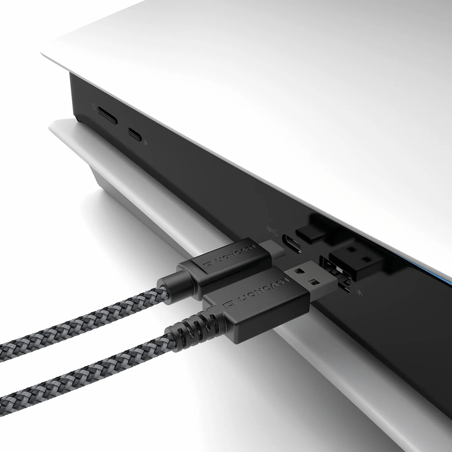 Kabel ładujący Lioncast do Xbox/PS5 4m Kabel szybkiego ładowania do Xbox Series S (XSS) /Xbox Series X (XSX) i Sony PlayStation 5, PS 5 Kabel kontrolera do kontrolera Dualsense z nylonową kurtką