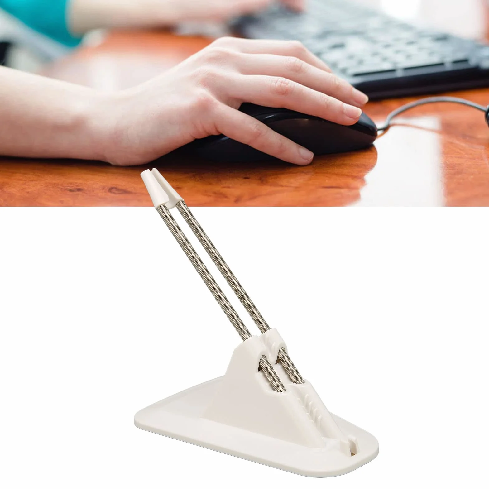 Gaming Mouse Bungee, Elastyczne Zarządzanie Kablami Myszy, Nierdzewne Zarządzanie Przewodami Myszy, Uchwyt na Kabel Myszy Czarny do E-sportu(Biały)