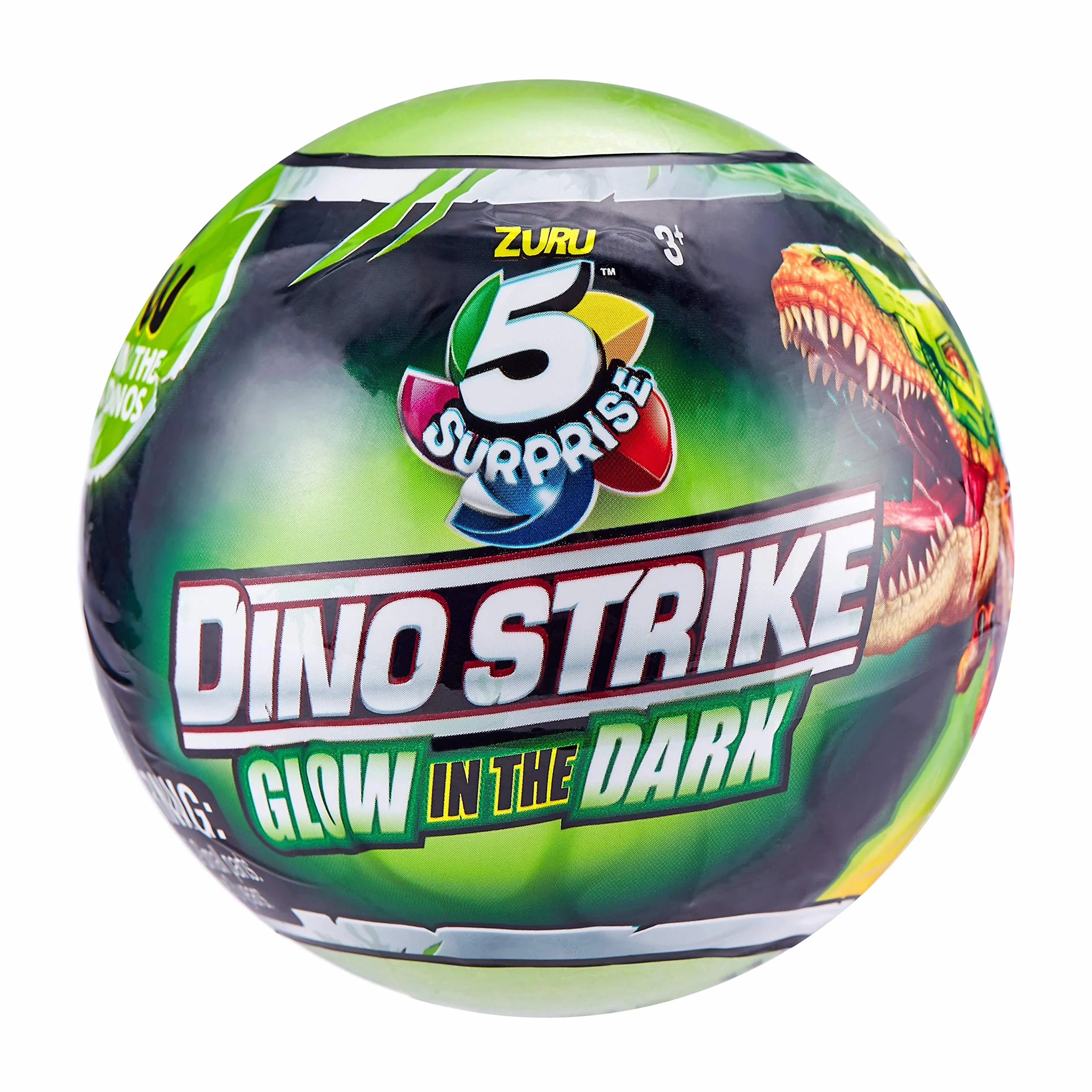 5 Surprise Dino Strike Glow in the Dark dinozaur kapsułki niespodzianka 2 sztuki od ZURU