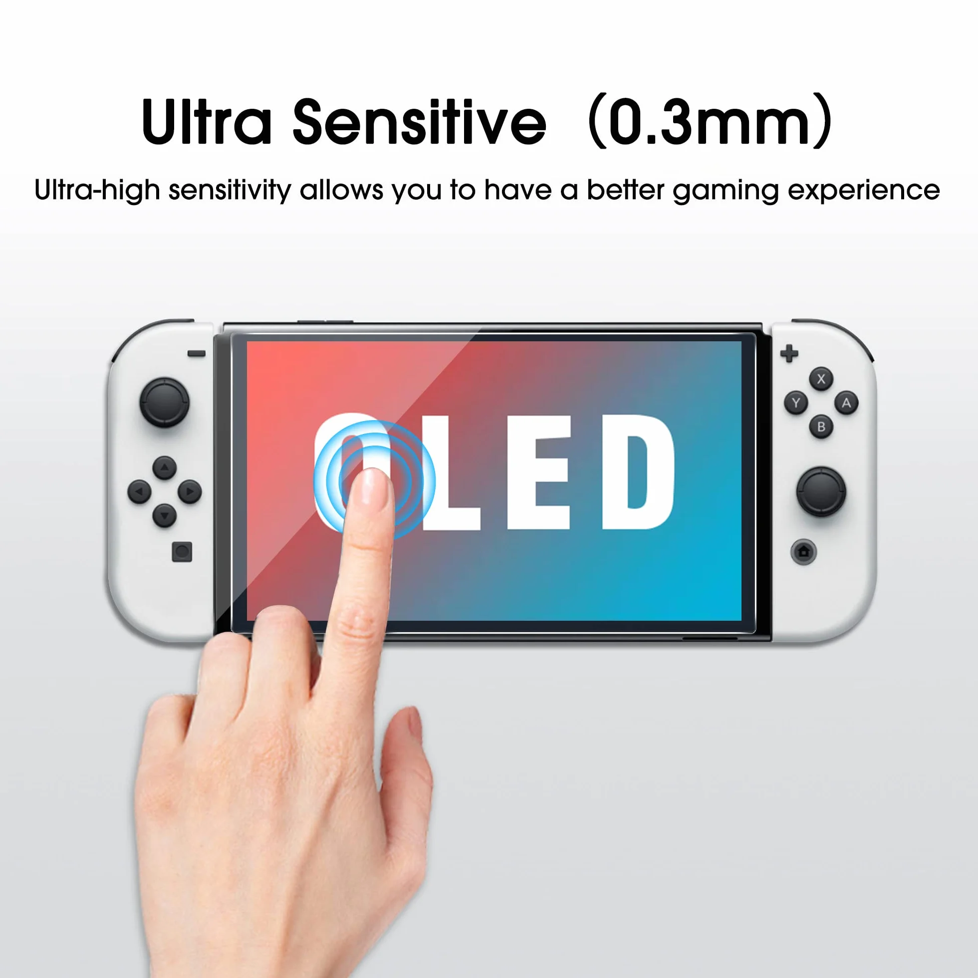 amFilm Ochraniacz ekranu 3 Sztuki do Nintendo Switch OLED Model 2021, amFilm Szkło Hartowane Ochraniacz Na Ekran do Nintendo Switch OLED