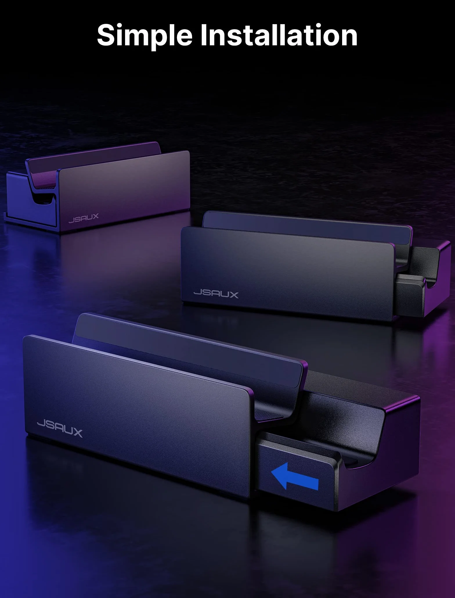 JSAUX Stojak kompatybilny z oficjalną stacją dokującą Steam Deck, Steam Deck OLED i ROG Ally z etui, matowy stojak ze stopu aluminium do zabawy, kompatybilny z Steam Deck, z antypoślizgowym uchwytem