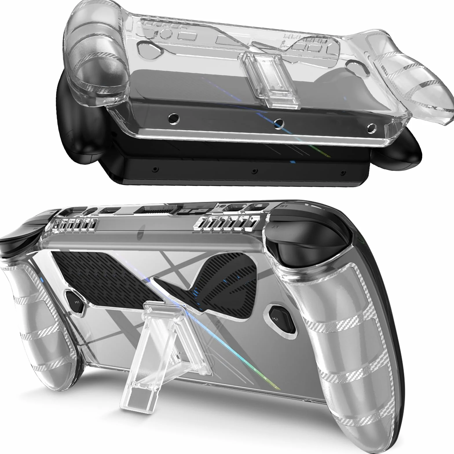 Miimall Przezroczyste etui na ASUS Rog Xbox Ally X / ROG Xbox Ally 2025, etui ochronne ze stojakiem, [TPU silikonowy] [Antyżółty] Odporny na wstrząsy Odporny na kurz, ultracienki cienki futerał ze