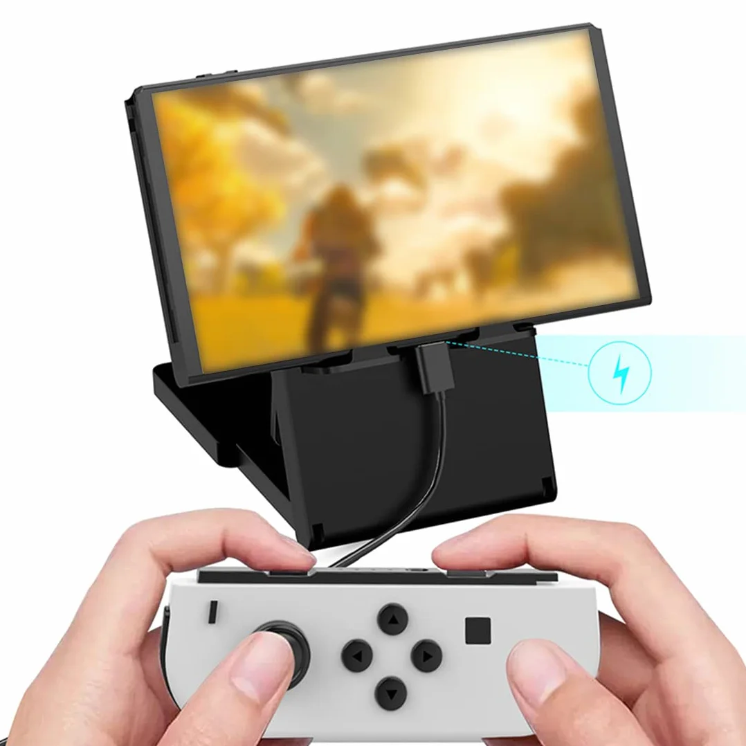 Kompaktowy uchwyt do Nintendo Switch/LITE/OLED z wysoką regulacją - czarny