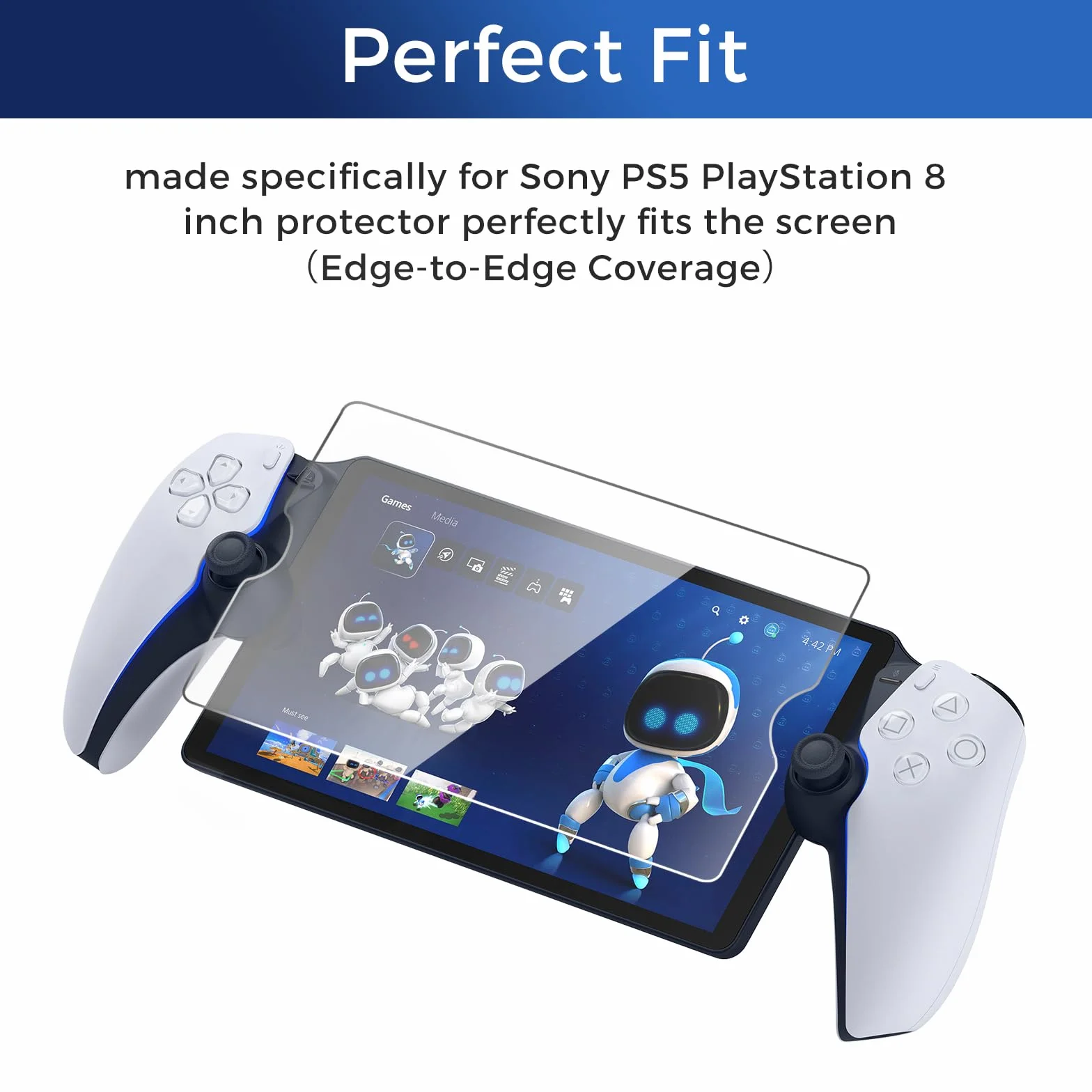 CoBak 2 sztuki pancernych szkła ochronnego do PlayStation Portal Remote Player, 8 cali Screen Protector o twardości 9H, odporne na zarysowania, ultra przezroczyste, szkło pancerne folia ochronna