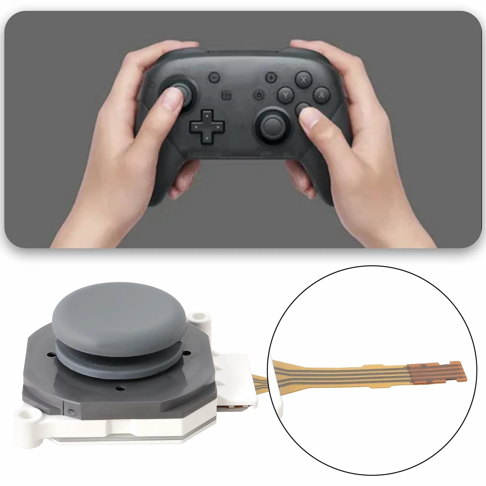 OTOTEC Analogowy drążek na kciuk, joystick i nasadka kołyskowa, kompatybilna z 3DS/XL LL 25 x 22 mm, analogowy kontroler drążka do gamepada, analogowy kciuk