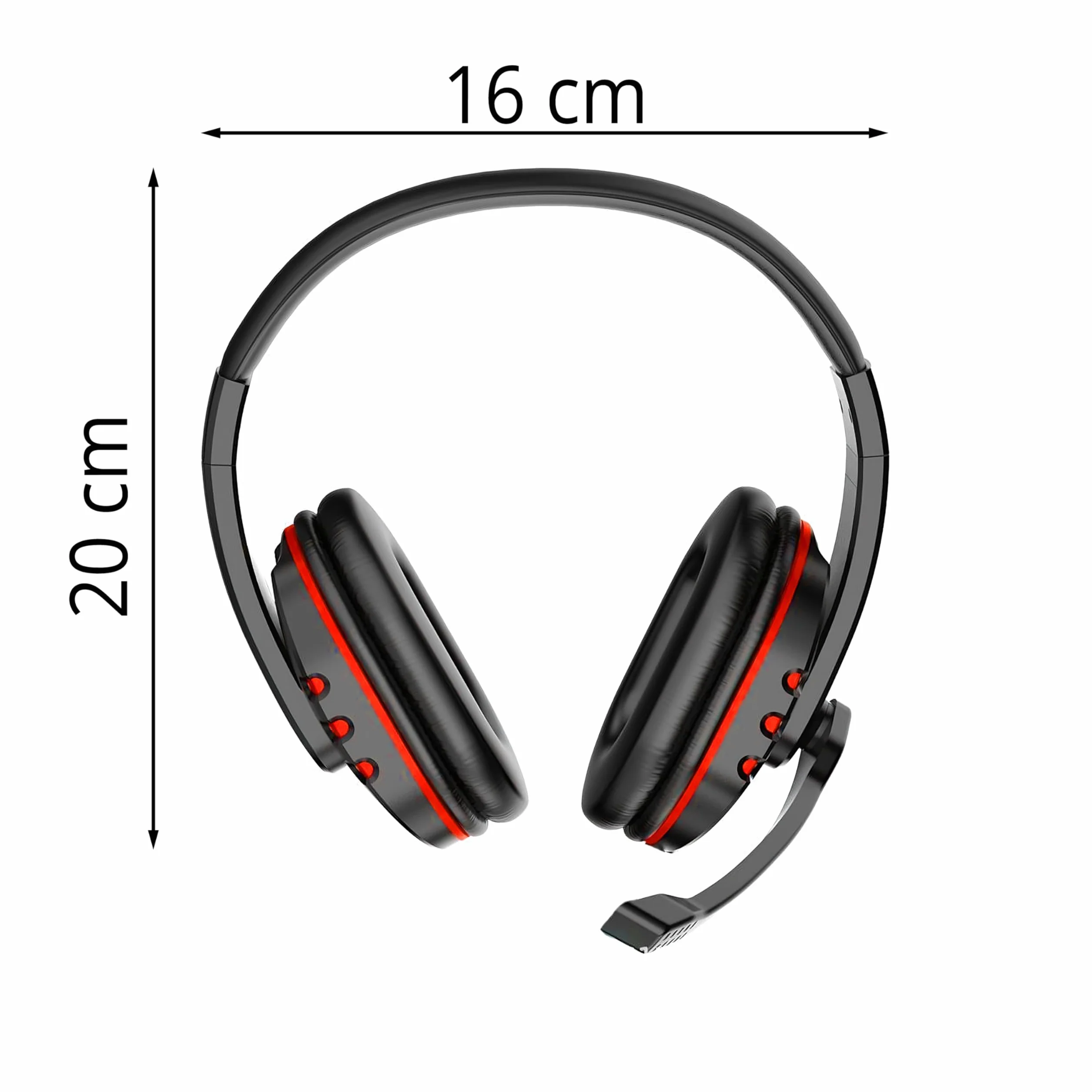 Retoo Zestaw słuchawkowy dla graczy, słuchawki nauszne z kablem do PS4, PS5, PC, Xbox, słuchawki dla graczy z mikrofonem, przewodowy zestaw słuchawkowy z mikrofonem, 18 cm x 18,5 cm x 7 cm
