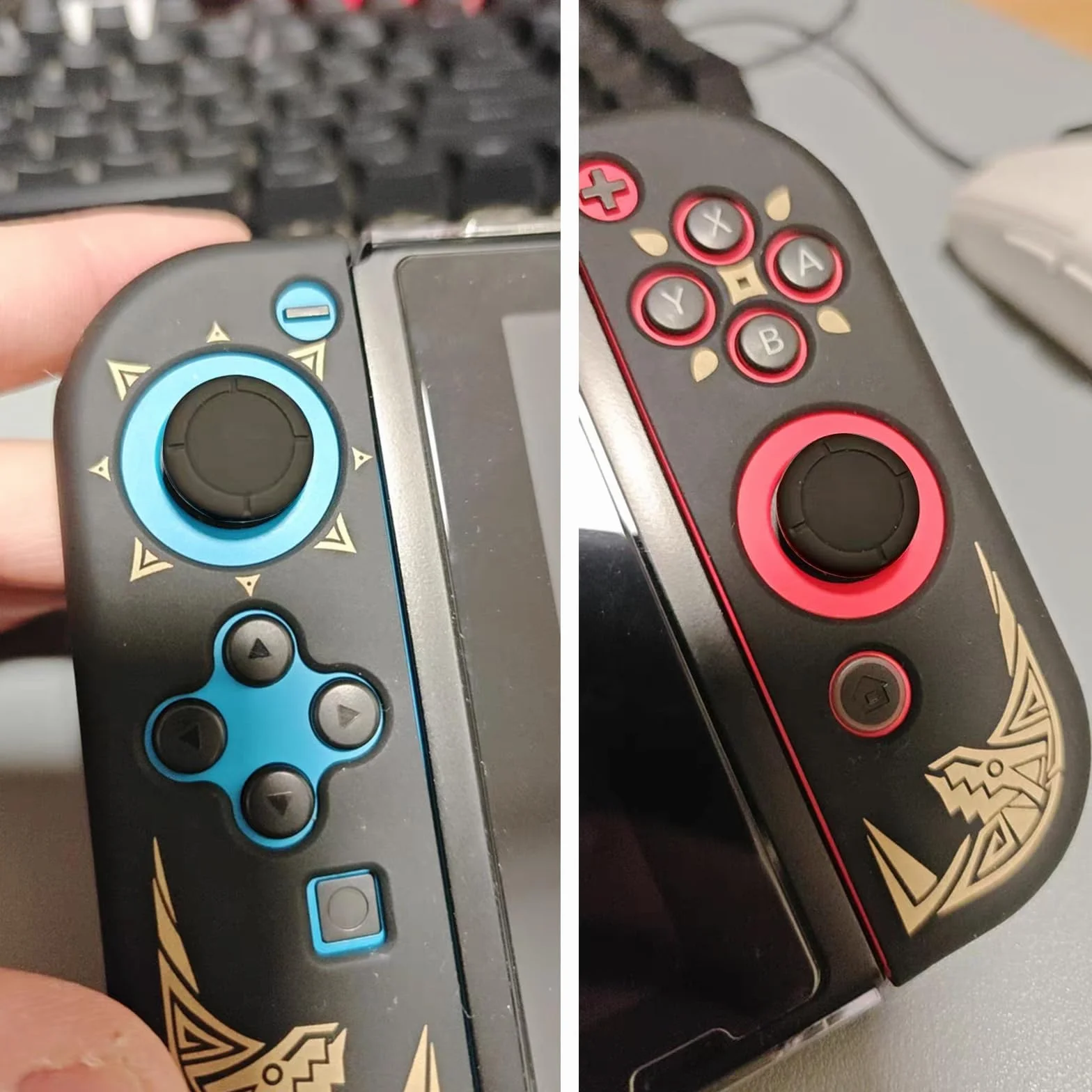 6 nakładek joystick do Nintendo Switch/Lite/OLED, uchwyty na kciuk do Nintendo, silikonowe uchwyty Thumb Grip, Thumbstick Grip Switch Lite, akcesoria Nintendo Switch, nakładki na kciuki, czarne