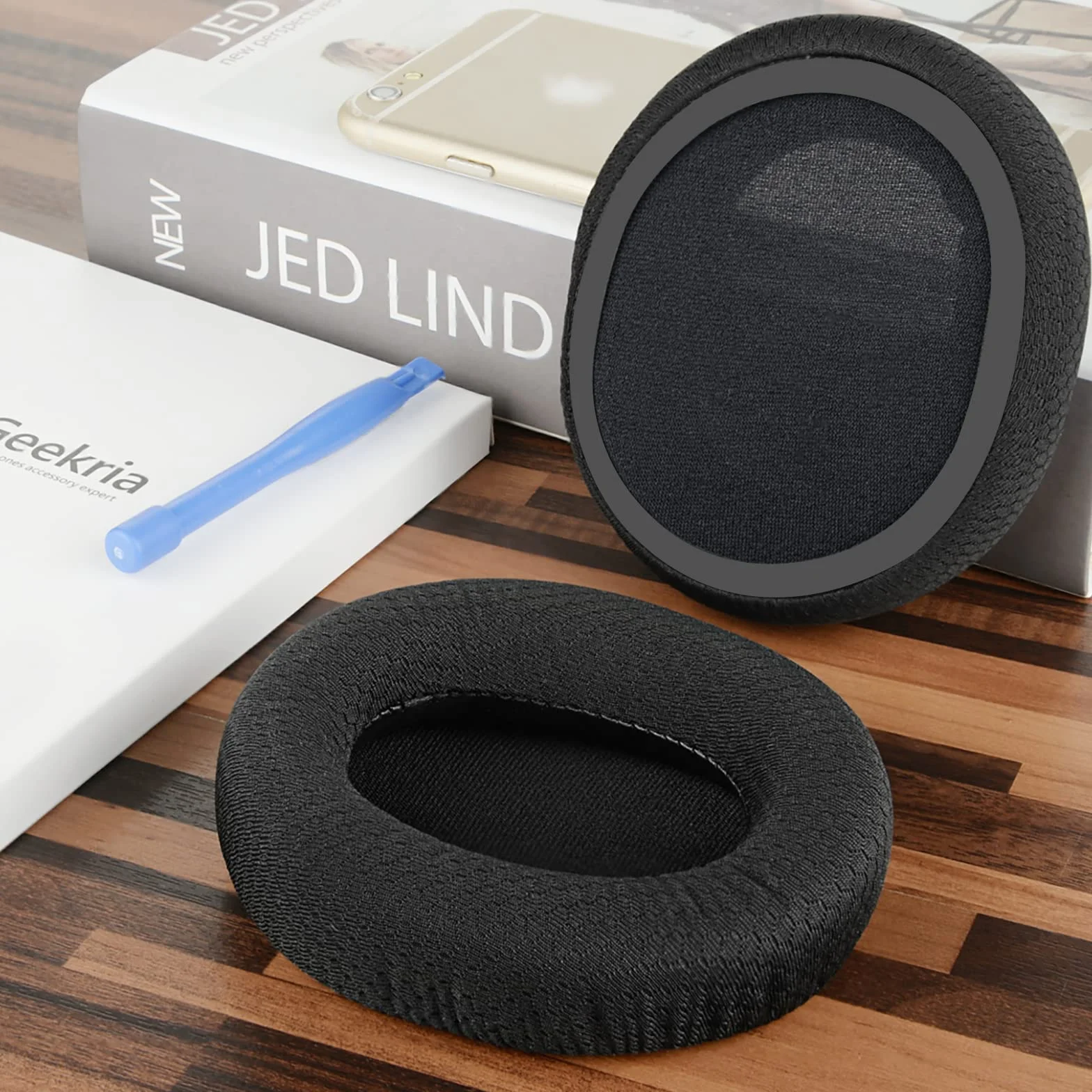 Geekria Comfort Mesh Fabric wymienne nauszniki do Microsoft Xbox Wireless (wersja 2024)/ przewodowe, zestaw słuchawkowy Xbox Stereo/Stereo na 20. rocznicę, edycja specjalna (czarne)
