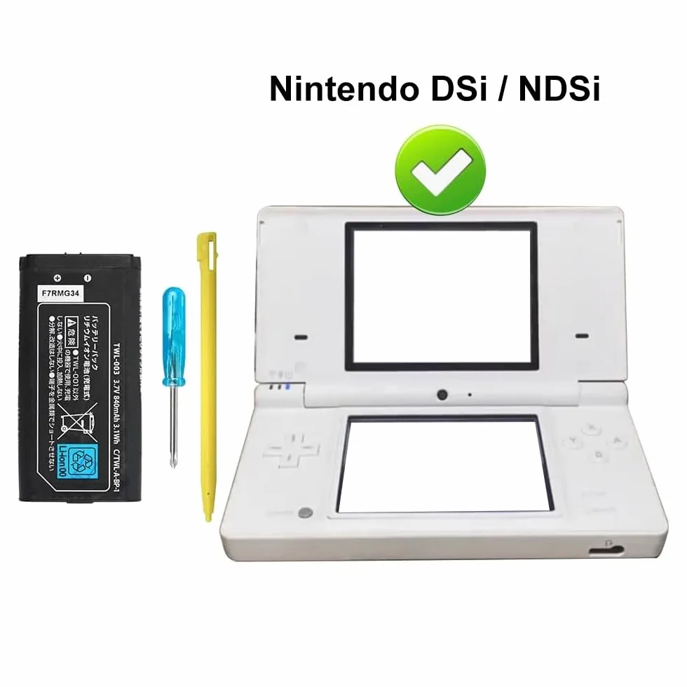 OSTENT 840 mAh akumulator litowo-jonowy + narzędzie + zestaw długopisów do Nintendo DSi NDSi
