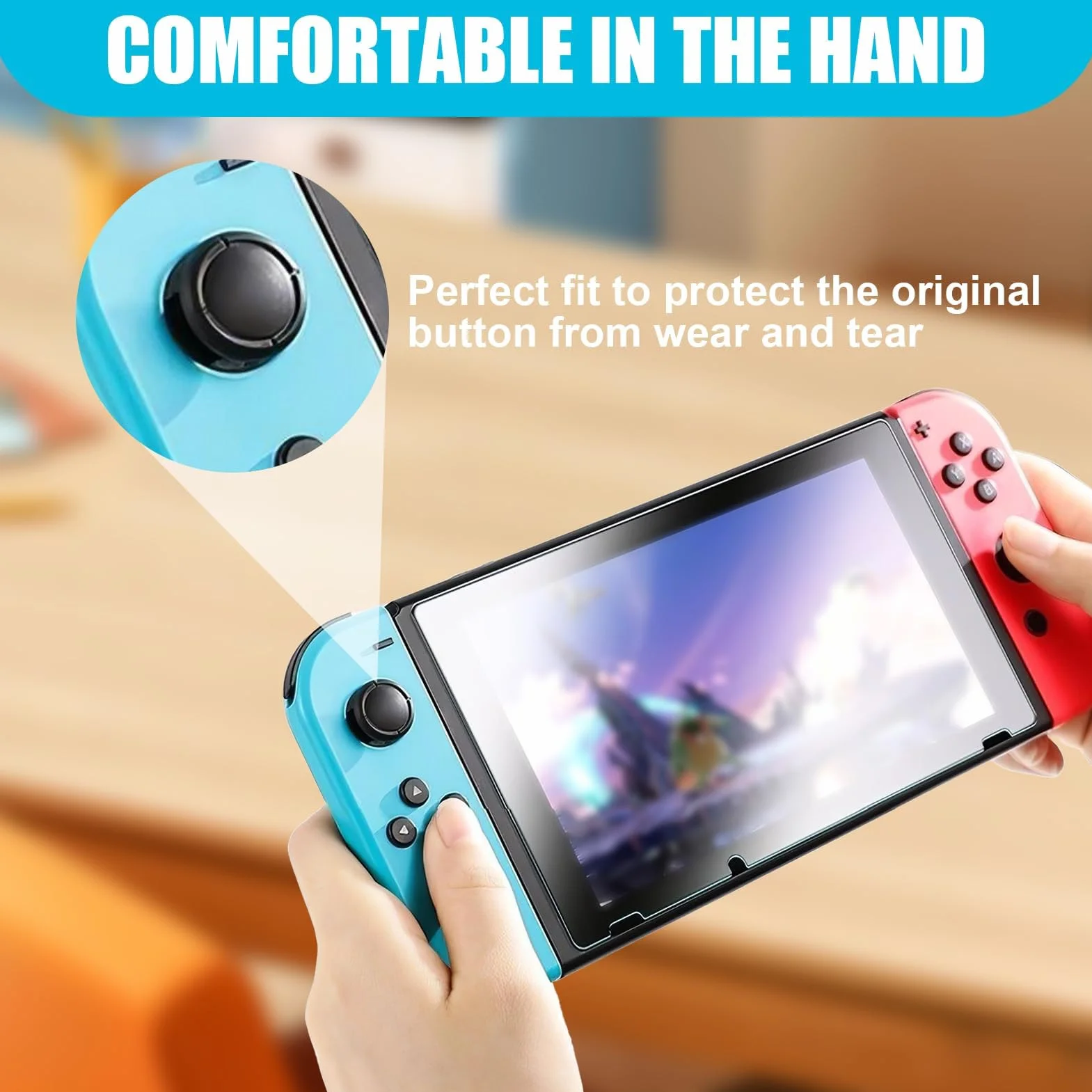 8 silikonowych nakładek ochronnych na kontroler Switch/Lite Analogowy uchwyt kciuka, uchwyty na kciuki, antypoślizgowe nakładki na joysticki 3D, czarno-białe
