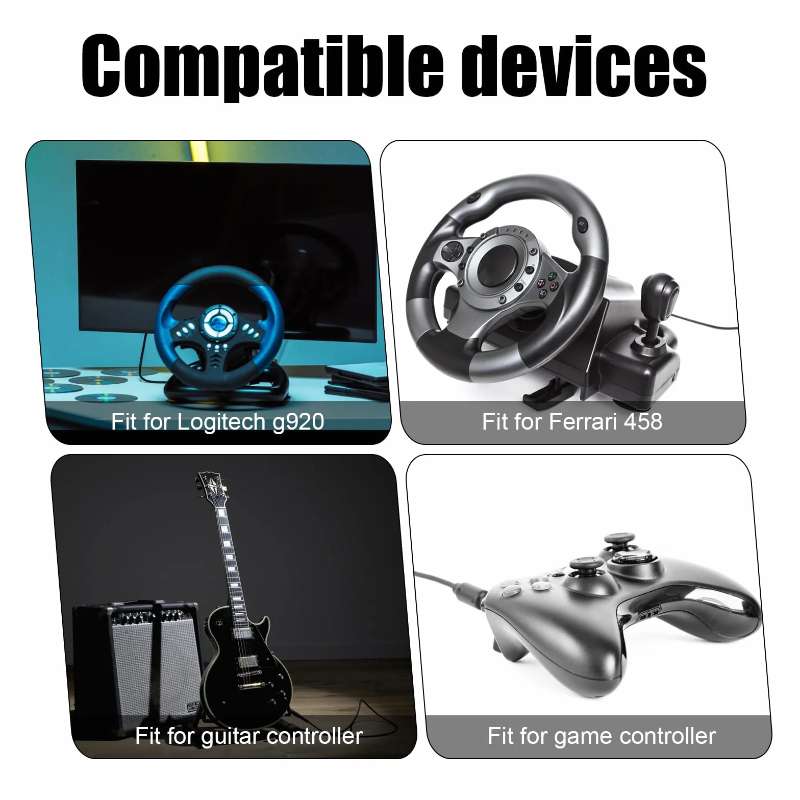 3szt Kabel USB Breakaway, Zamiennik Kabla USB Breakaway do Logitech G920 G923 G27 G29 Driving Force i Thrustmaster Ferrari 458 Spider Sznur do Kierownicy Wyścigowej