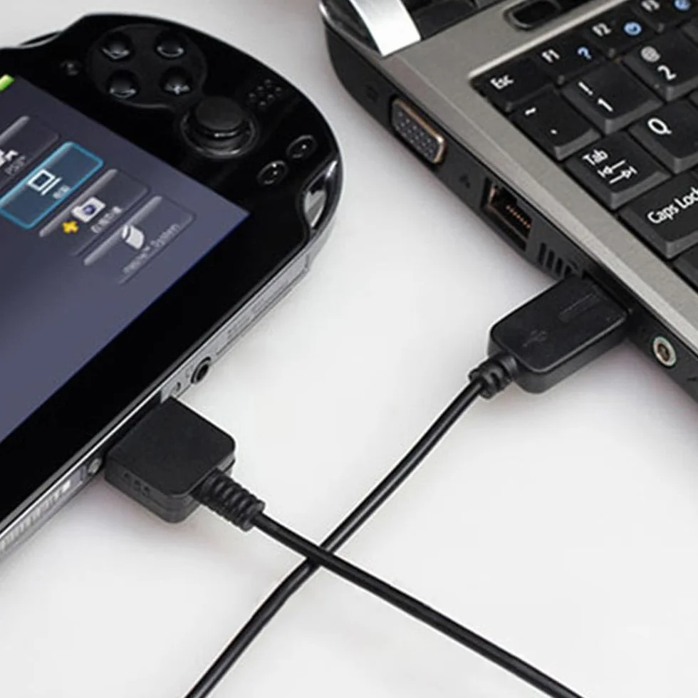 OSTENT Ładowarka USB do transferu danych 2 w 1, kabel kompatybilny z konsolą Sony PS Vita PSV