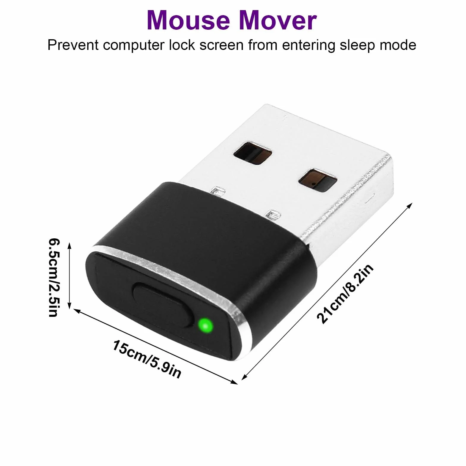 Metalowy Jiggler Mysz USB, Automatyczny Wiggler, Mysz Jiggler, Niewykrywalna mysz Jiggler, Port USB Shaker do komputera, symulowany ruch do zapobiegania zasypianiu laptopa