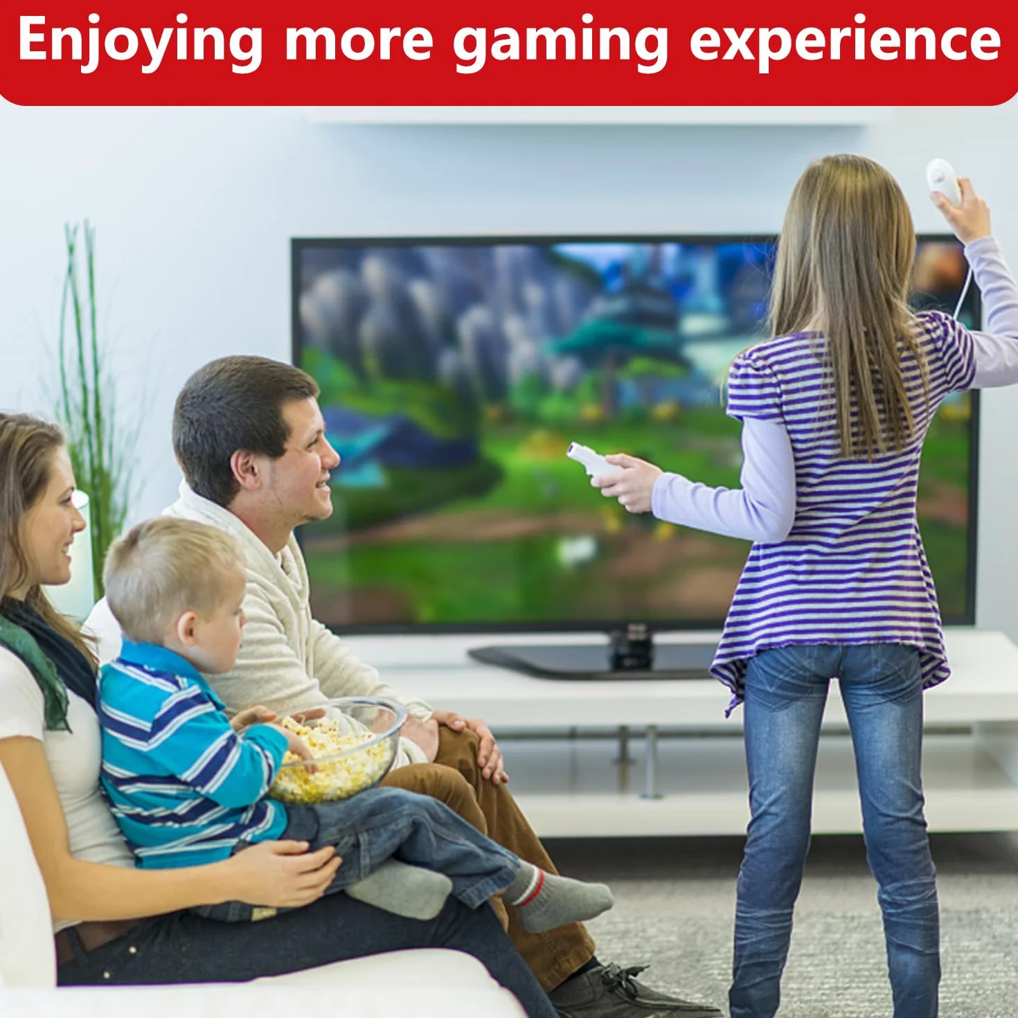 OSTENT Przewodowy Kontroler Nunchuck Oparty na Ruchu do Konsoli Nintendo Wii - Kolor Czerwony