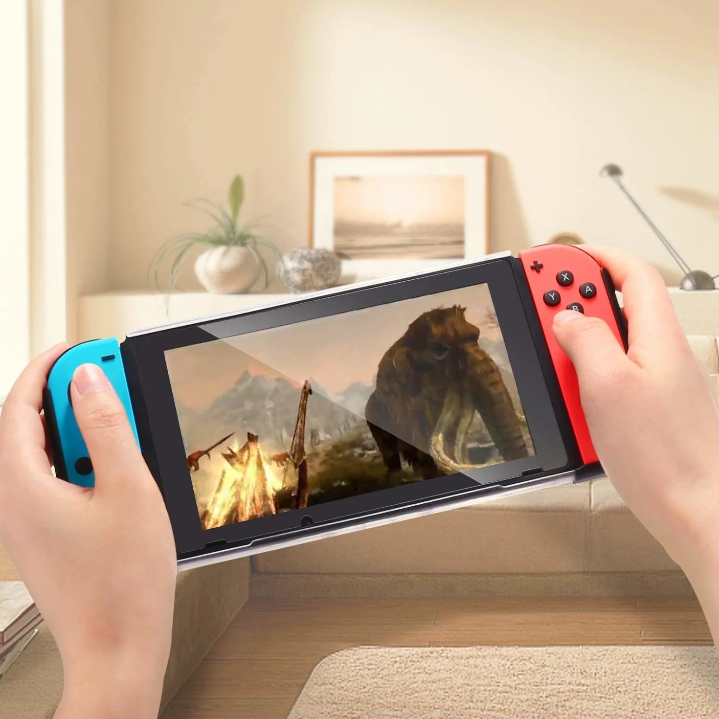 Etui ochronne kompatybilne z Nintendo Switch, wysokiej jakości TPU, mocne etui na konsolę ochronną, przezroczyste/czarne