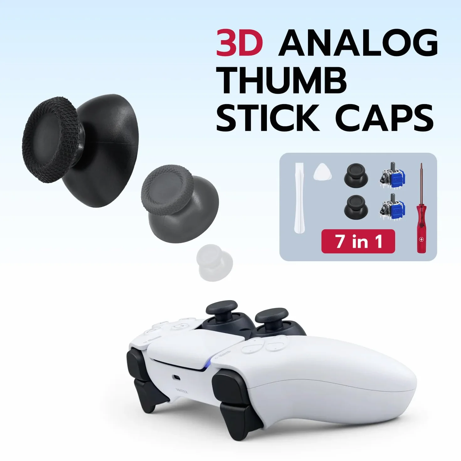 Tolesum Zestaw zamienny analogowego joysticka TMR Effect do kontrolera Dual Sense PS5 z narzędziami naprawczymi (wymagane spawanie) Bez dryftu – czarny