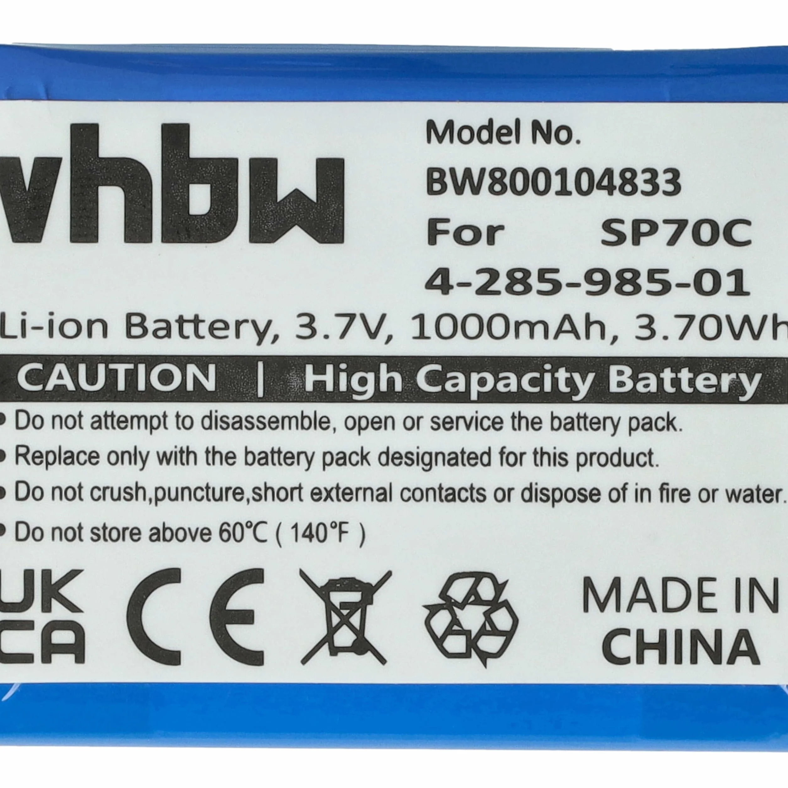 vhbw Bateria kompatybilna z Sony PSP E1008, E1004, E1002, E1000, E1003 konsola do gier (1000 mAh, 3,7 V, litowo-jonowa) - zamiennik dla 4-285-985-01, 4-435-245-01