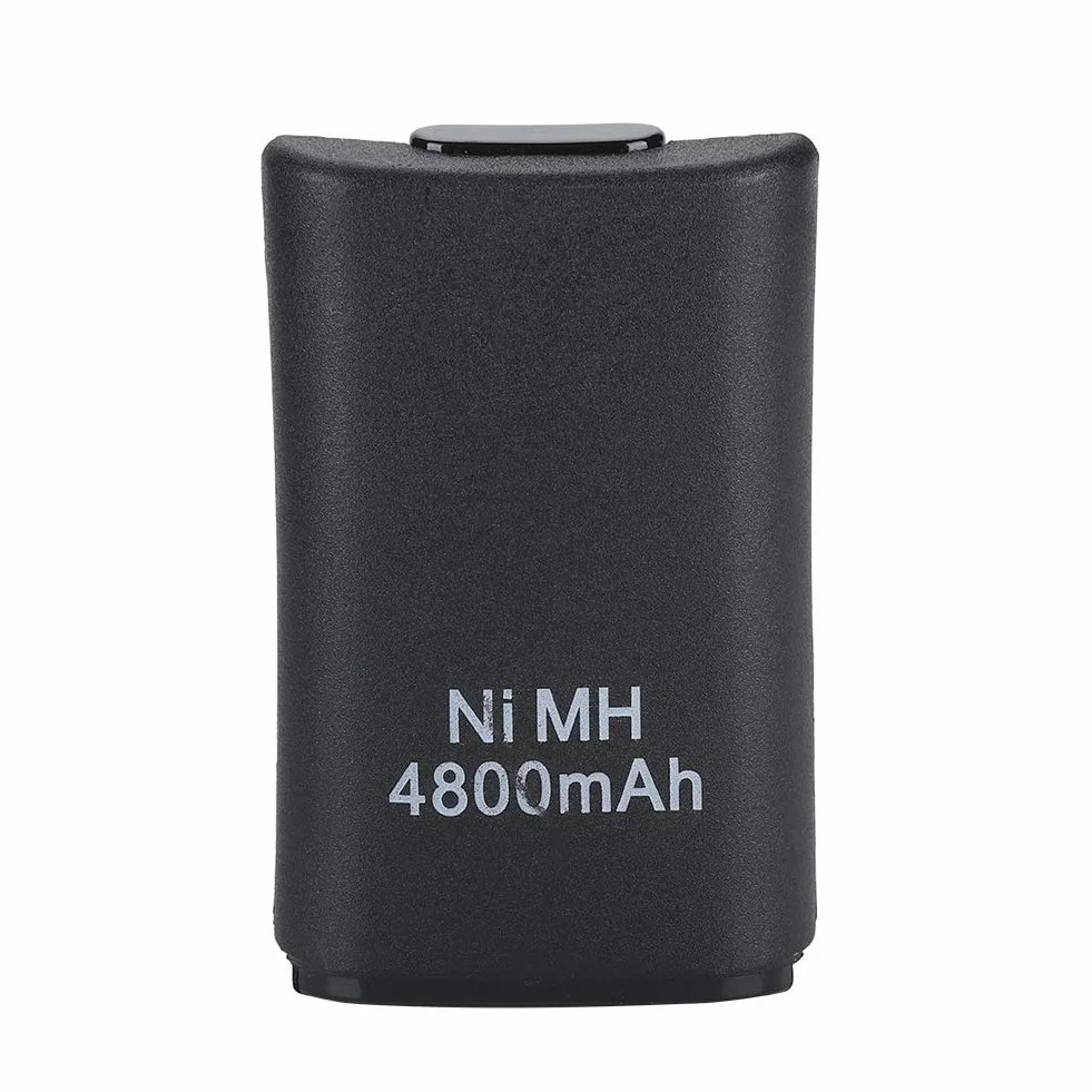 Bateria do kontrolera Xbox 360, akumulator 4800 mAh, zapasowa bateria i zestaw ładujący z kablem ładującym, podstawką ładującą do kontrolera Xbox 360 (czarny)
