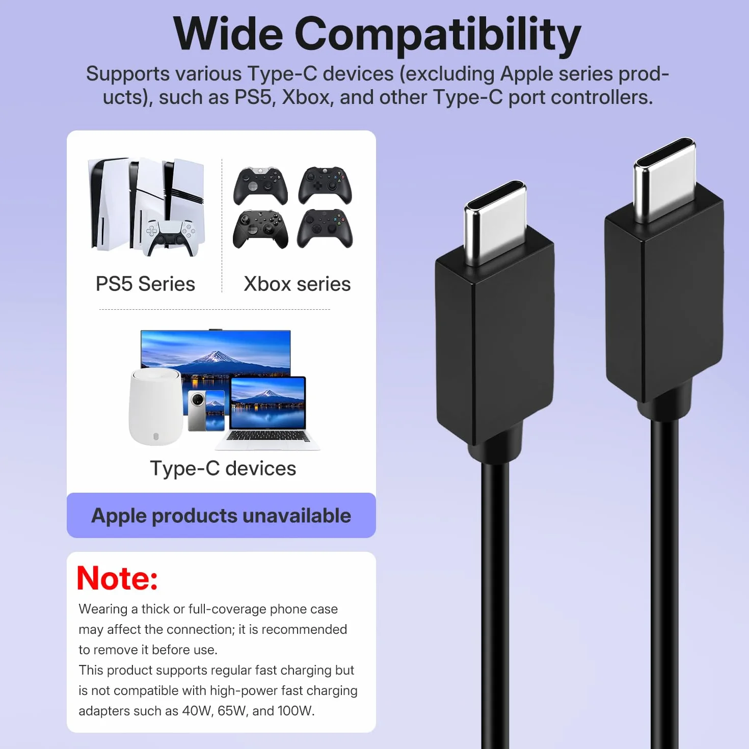 kabel do ładowania do kontrolera PS5, 2m kabel USB-C na USB C, kabel sieciowy typu C do ładowania kontrolera PlayStation 5 Dual sense, Xbox