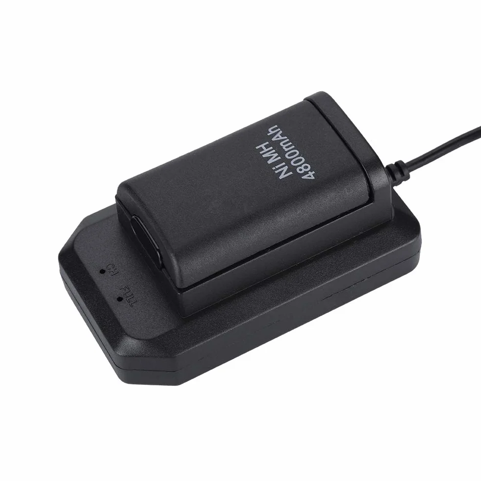 Bateria do kontrolera Xbox 360, akumulator 4800 mAh, zapasowa bateria i zestaw ładujący z kablem ładującym, podstawką ładującą do kontrolera Xbox 360 (czarny)