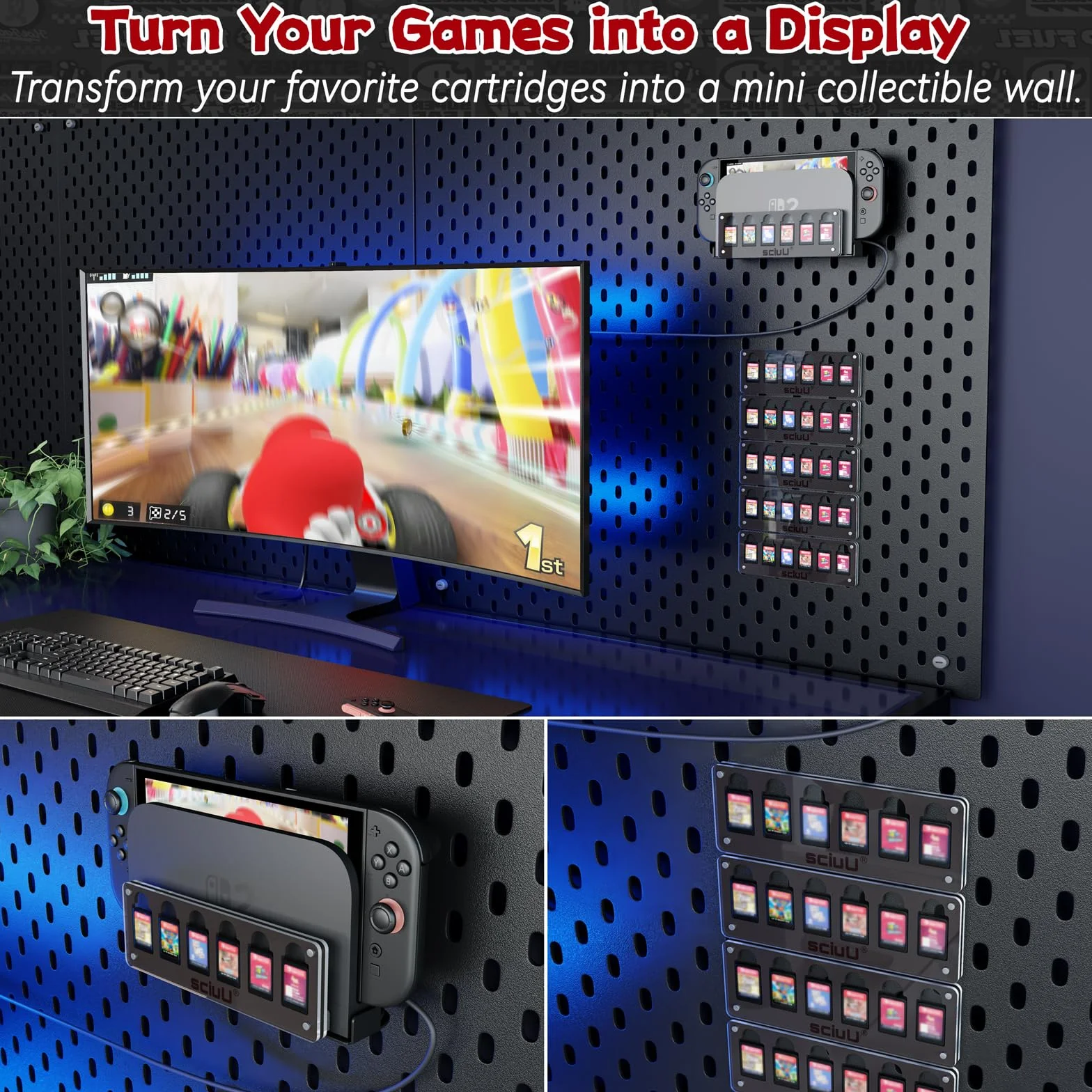 sciuU Uchwyt ścienny kompatybilny z Nintendo Switch 2 Dock – 1,5 mm stal nierdzewna 1,5 mm stal nierdzewna, odporny na zarysowania lakier proszkowy, otwarty wentylacja do odprowadzania ciepła