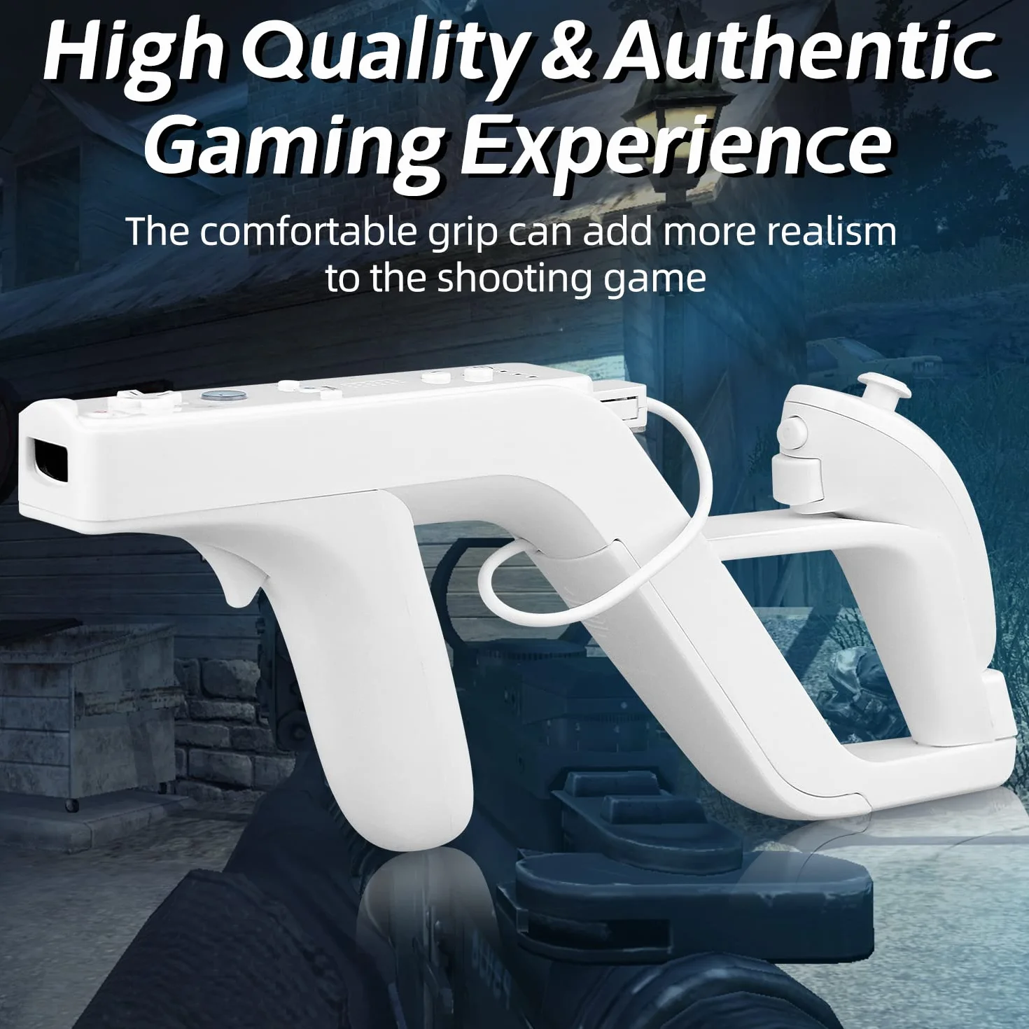 OSTENT Light Gun Załącznik do Nintendo Wii/Wii U Remote Nunchuck Zapper Strzelanki Kolor Biały