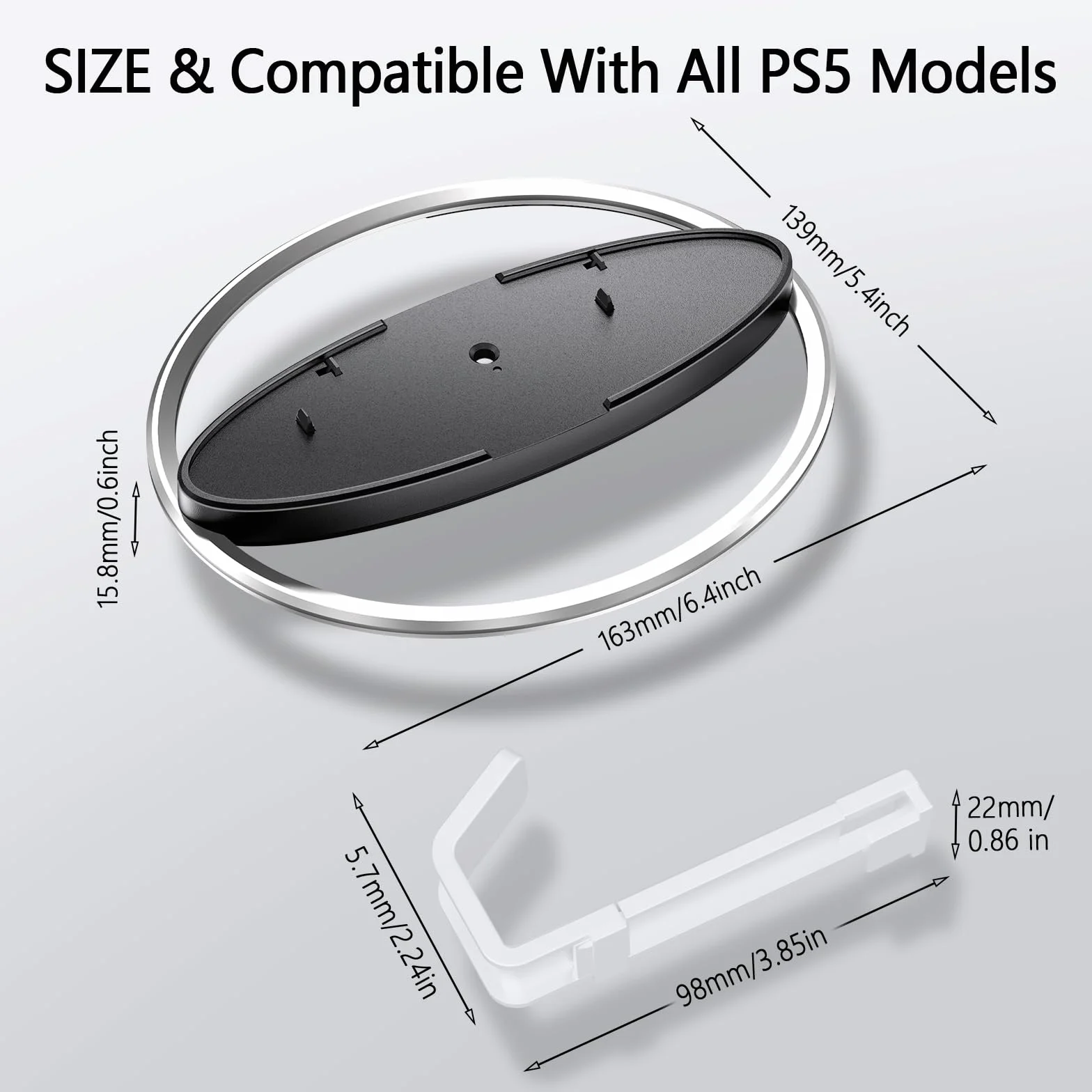 Stojak pionowy do konsoli PS5 / PS5 Pro / PS5 Slim Console, antypoślizgowy uchwyt bazowy do PlayStation 5, pionowy stojak, akcesoria elektroniczne, stojak zapobiegający przewróceniu się na PS5