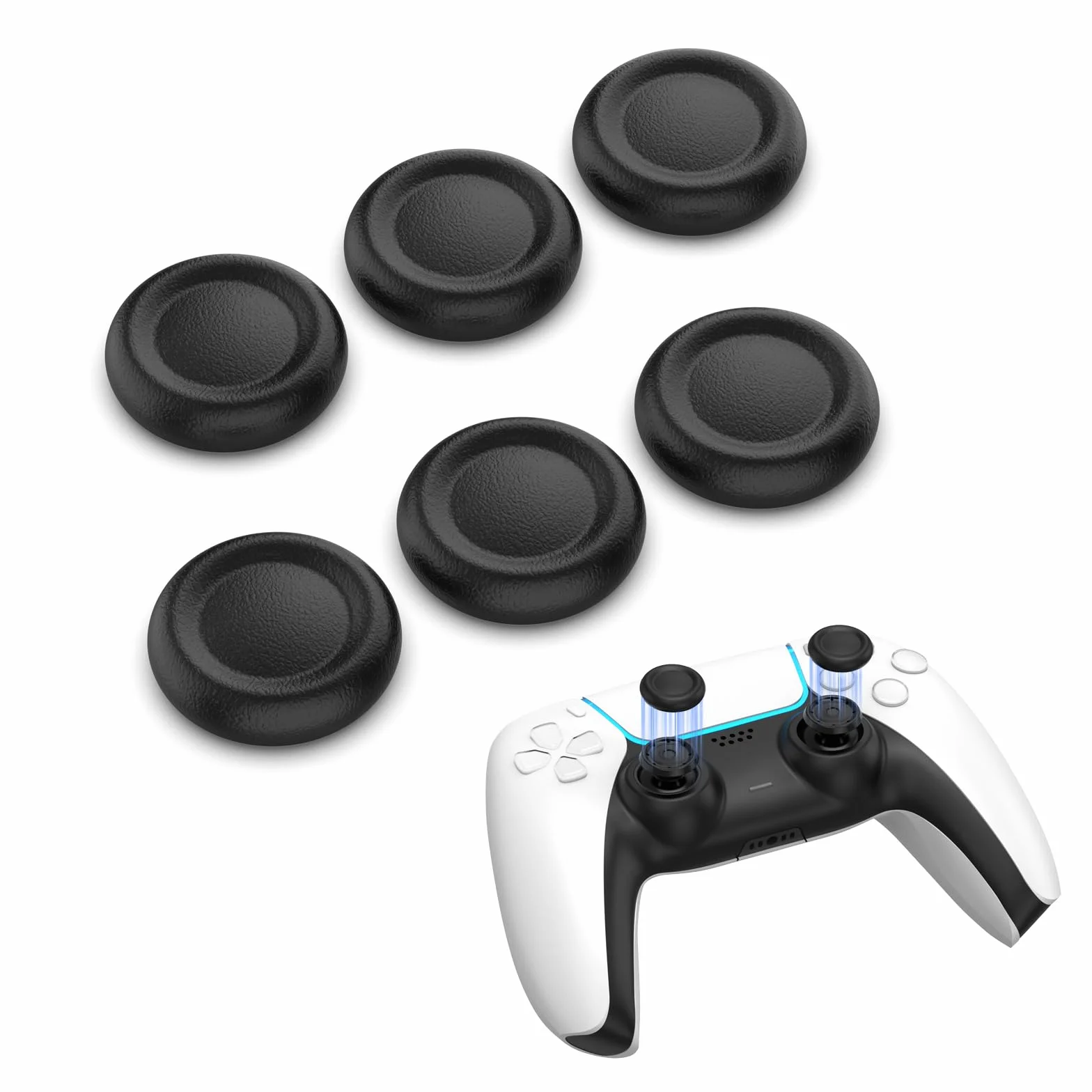 Wymienna nasadka joysticka na kciuki do kontrolera PS5/PS4, IINE PS5/PS4, osłona przycisków kontrolera, 3D, analogowa nasadka, część zamienna, akcesoria naprawcze, 6 szt