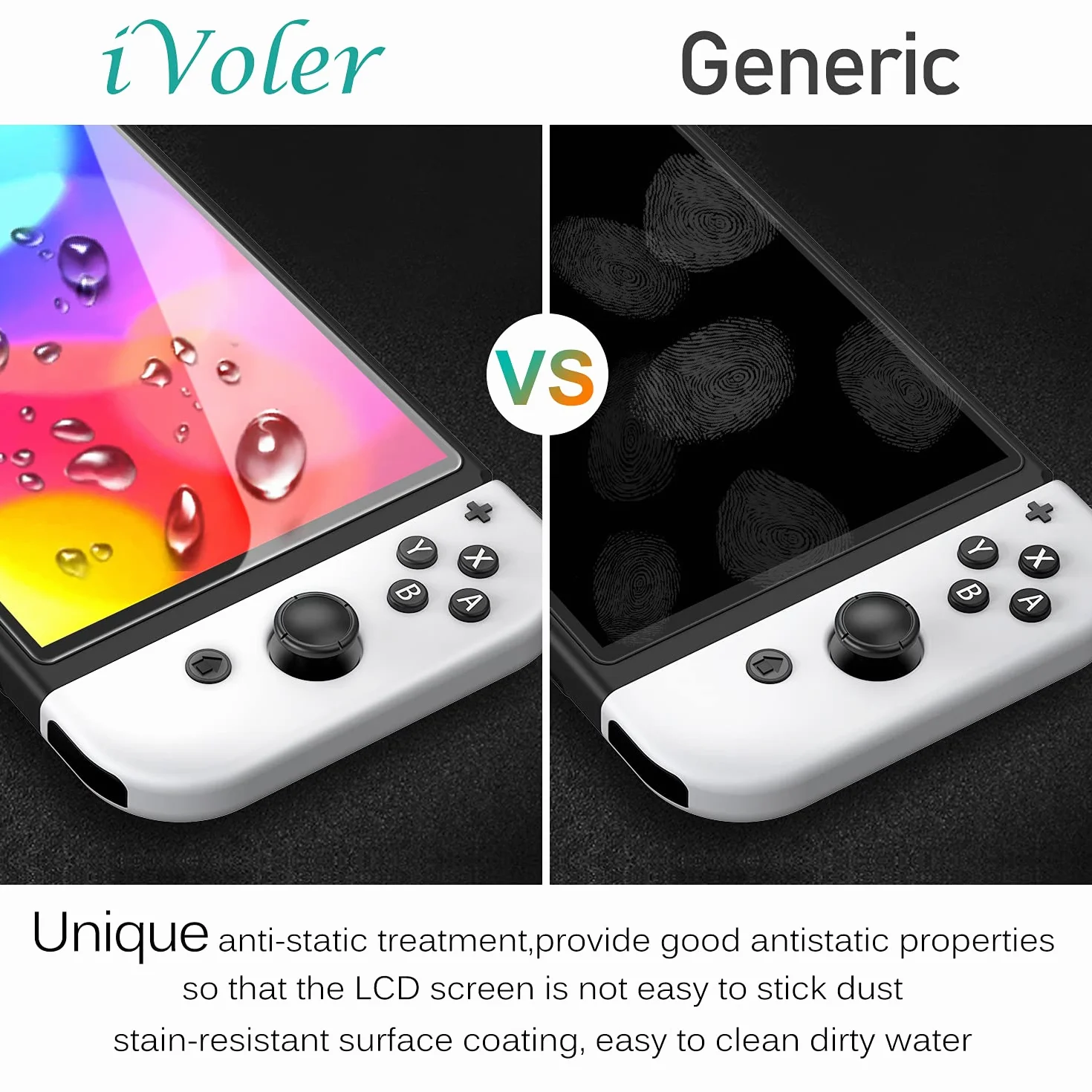ivoler 4-calowy zestaw szkła hartowanego kompatybilny z Nintendo Switch OLED model 7-calowy 2021, z zestawem montażowym, folią ochronną - szkło 9H - odporne na zarysowania - bez pęcherzyków