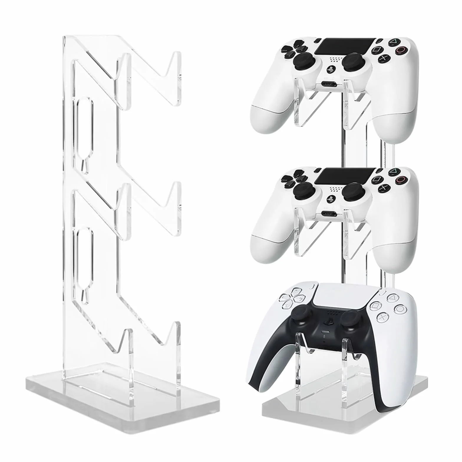 Nizirioo Uchwyt na kontroler do gier, stojak na słuchawki, 3 warstwy, wielofunkcyjny kontroler do gier, uchwyt na kontroler gier, stojak na kontroler gier, stojak z akrylu, do Xbox ONE Switch, PS4,