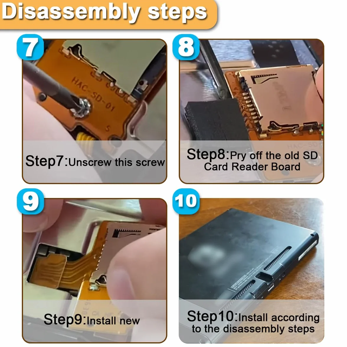 2 szt. gniazdo kart micro SD TF część zamienna do przełącznika Nintendo, gniazdo czytnika gniazda karty pamięci do konsoli NS HAC-SD-01, w zestawie zestaw narzędzi do otwierania