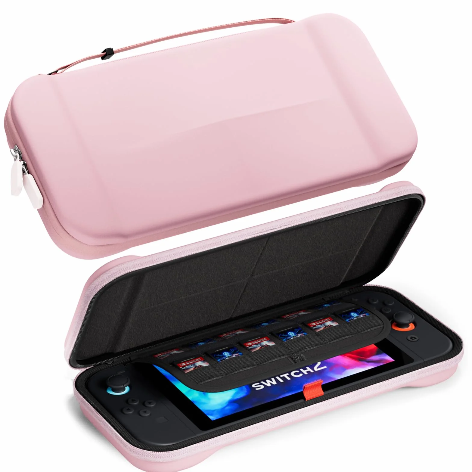 ProCase Leicht Tragetasche for 2025 Nintendo Switch 2, z 12 przegródkami na karty do gier, schutzhülle na konsolę i akcesoria - Rosa, schlank