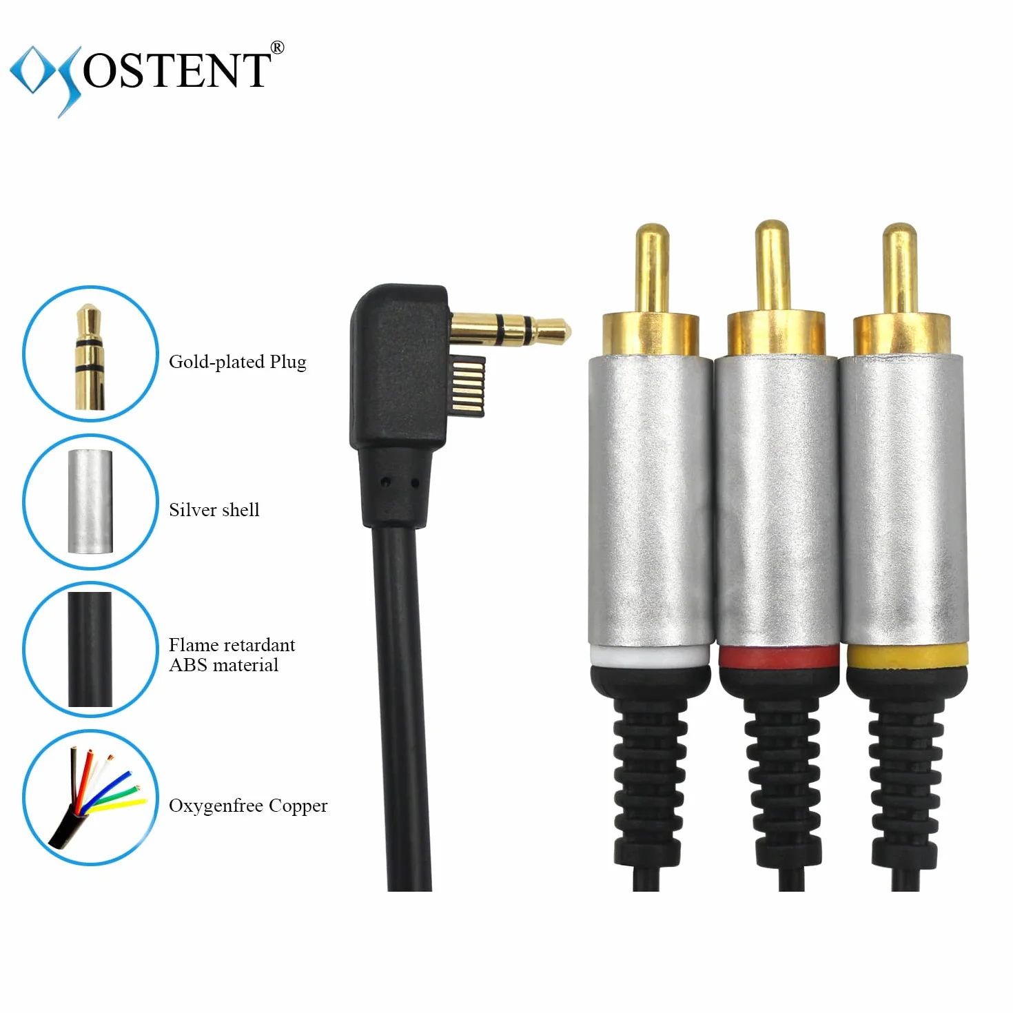 OSTENT AV Audio Video RCA Composite kabel do Sony PSP 2000 Slim to TV