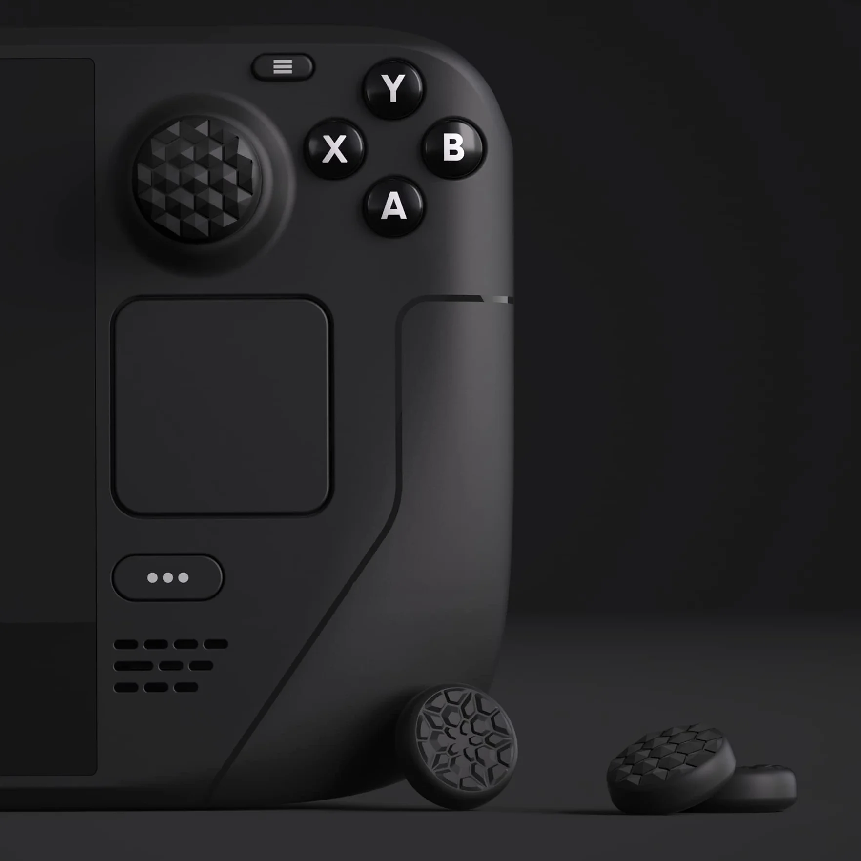 PlayVital Thumb Grip Caps do Steam Deck LCD,Uchwytami na Kciuki do PS Portal,Analogowa Osłona Sztyftu Kompatybilny z Steam Deck OLED-Czarny(Ziarno Diamentowe&Pęknięta Bomba Wzór)