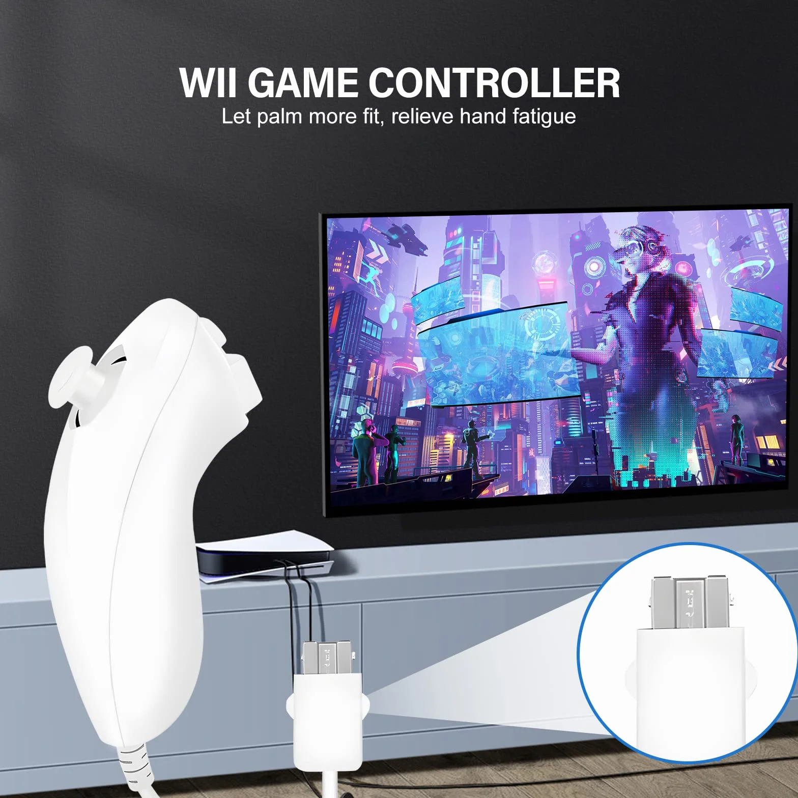 Sporgo 2 Pack Kontroler Nunchuk dla Wii U Gamepad, Prawy Nunchaku z Motion Plus, Zastępczy Kompatybilny