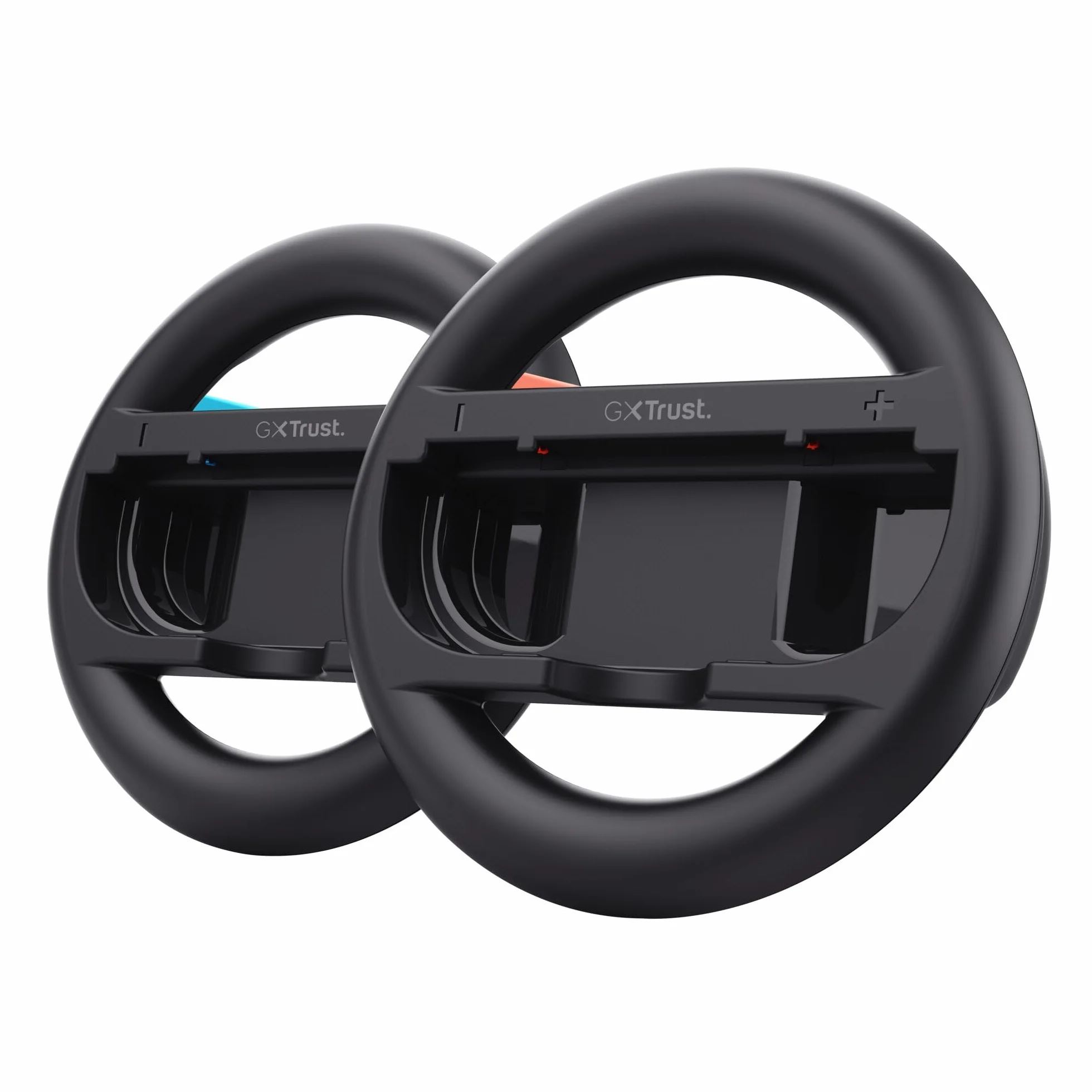 GXTrust Joy-Con Kierownica do Nintendo Switch 2, 2-pak kół wyścigowych, akcesoria do przełączników 2 kontroler do gier wyścigowych Mario Kart World Wyścigowe, Koło wyścigowe, 2 sztuki, czarny