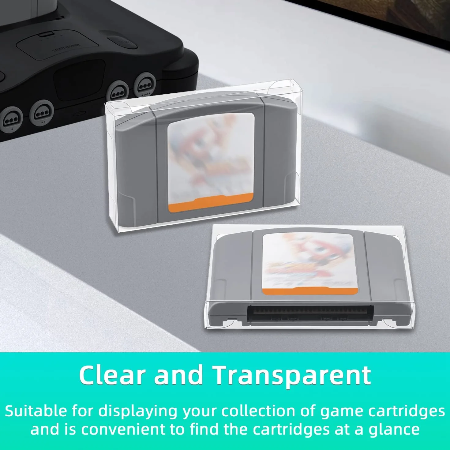 Mcbazel LOT 10 Clear Case Sleeve Protector na kartridż z grami NS N64 (zestaw 10 sztuk)