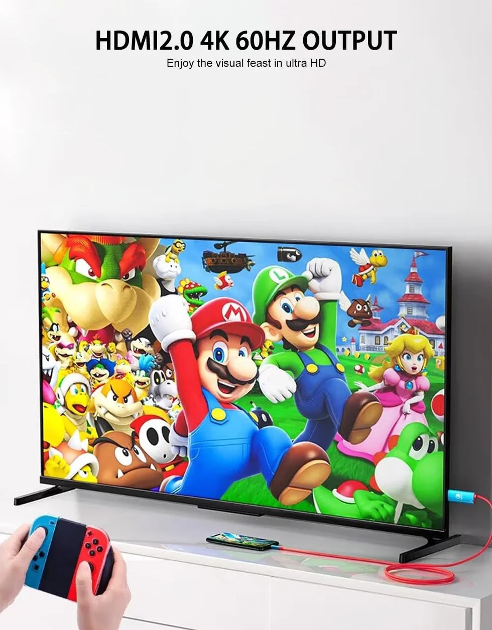 2026 USB C to HDMI Cable Adapter for Nintendo Switch 2, 4K 60Hz HDMI 2.0, 100W Charging Port, TV Adapter Switch 2 Dock for Steam Deck,Nintendo 2 Accessories Switch OLED Docking Station Portable Travel