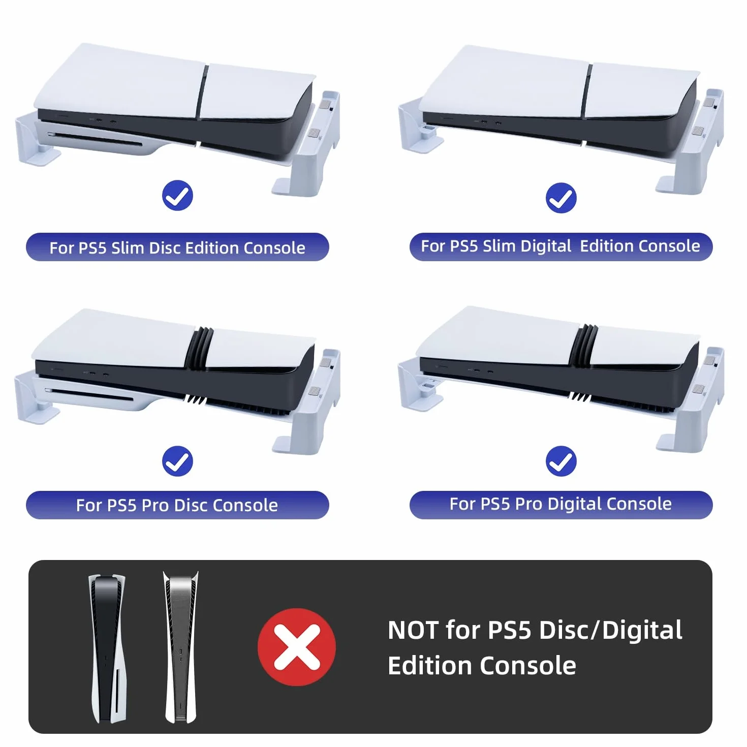 Poziomy Stojak do ps5 i Slim, podstawa do PS5 Disc & Digital Edition, stabilna antypoślizgowa, kompatybilna