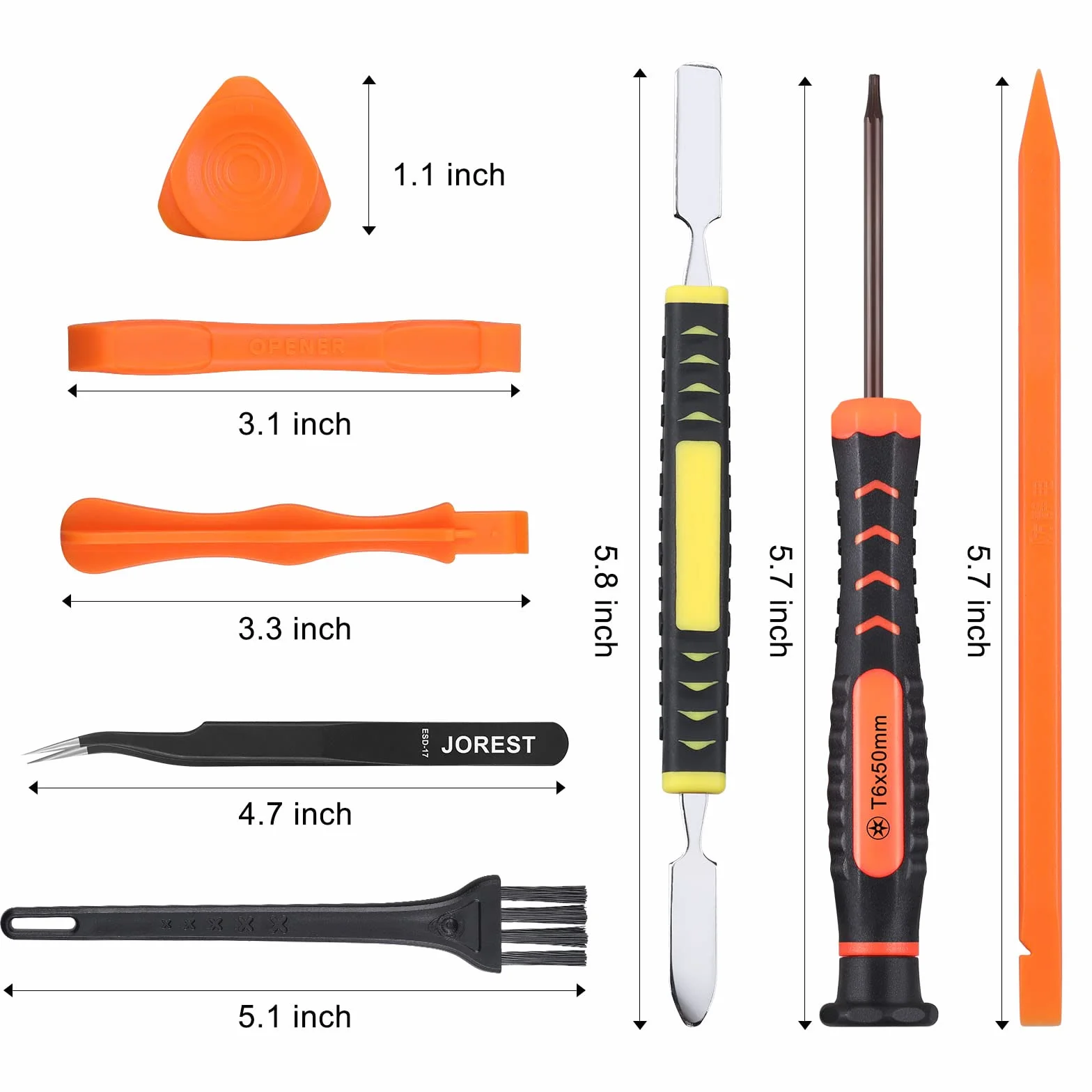 JOREST Zestaw narzędzi do czyszczenia konsoli PS4, PS3, PS5, Xbox One/360, PH0, T6, T8, T10, Torx, śrubokręt zabezpieczający do kontrolera i konsoli, pęseta z łopatkami